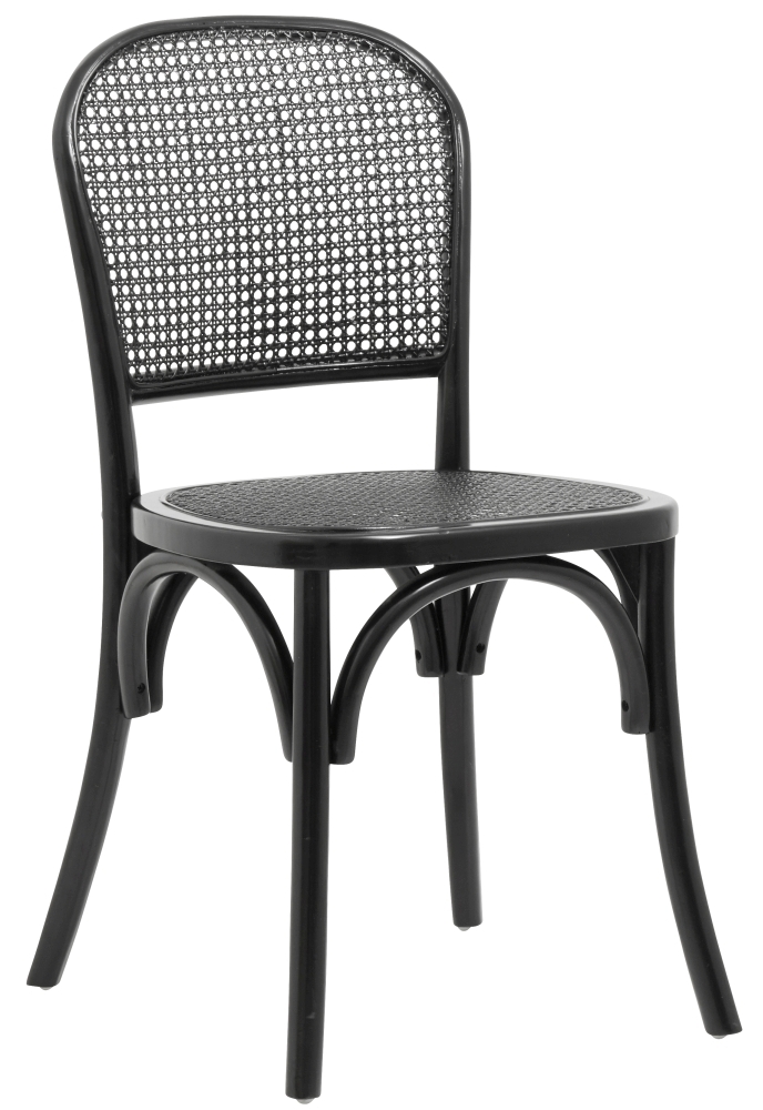 Wicky Dining Chairs - Set of 2 - Rattan - Black