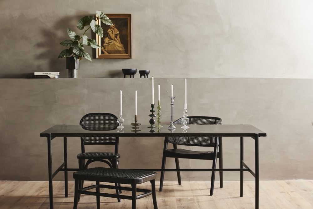 Wicky Dining Chairs - Set of 2 - Rattan - Black