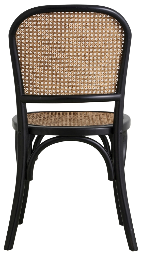 Wicky Dining Chairs - Set of 2 - Rattan - Black & Natural