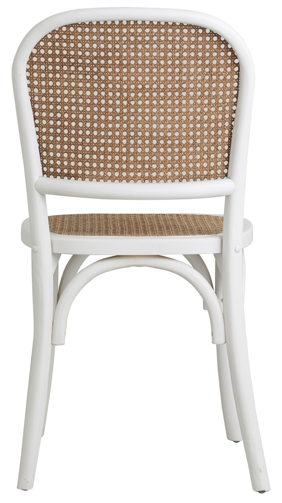 Wicky Dining Chairs - Set of 2 - Rattan - White & Natural