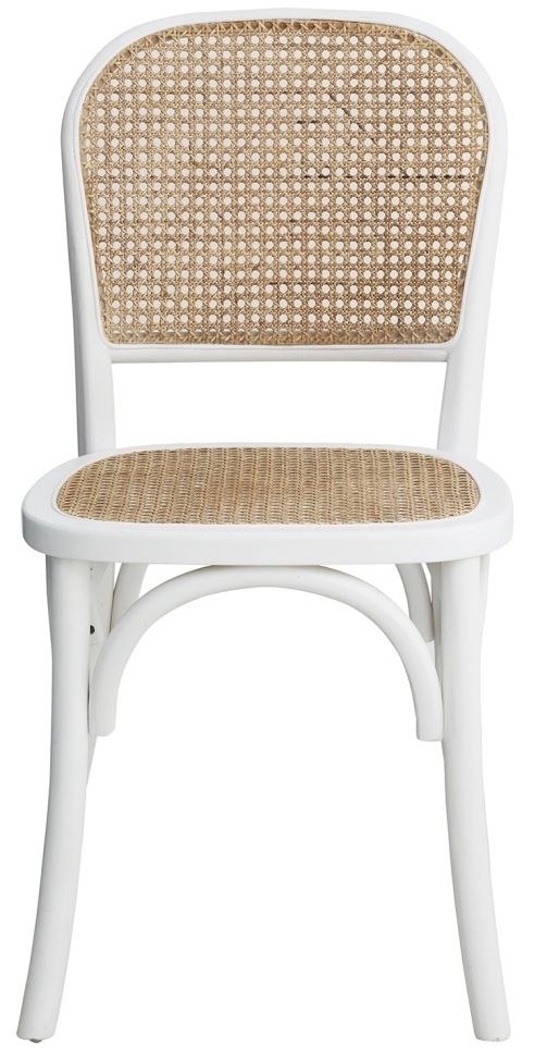 2 x Wicky White and Natural Rattan Dining Chair