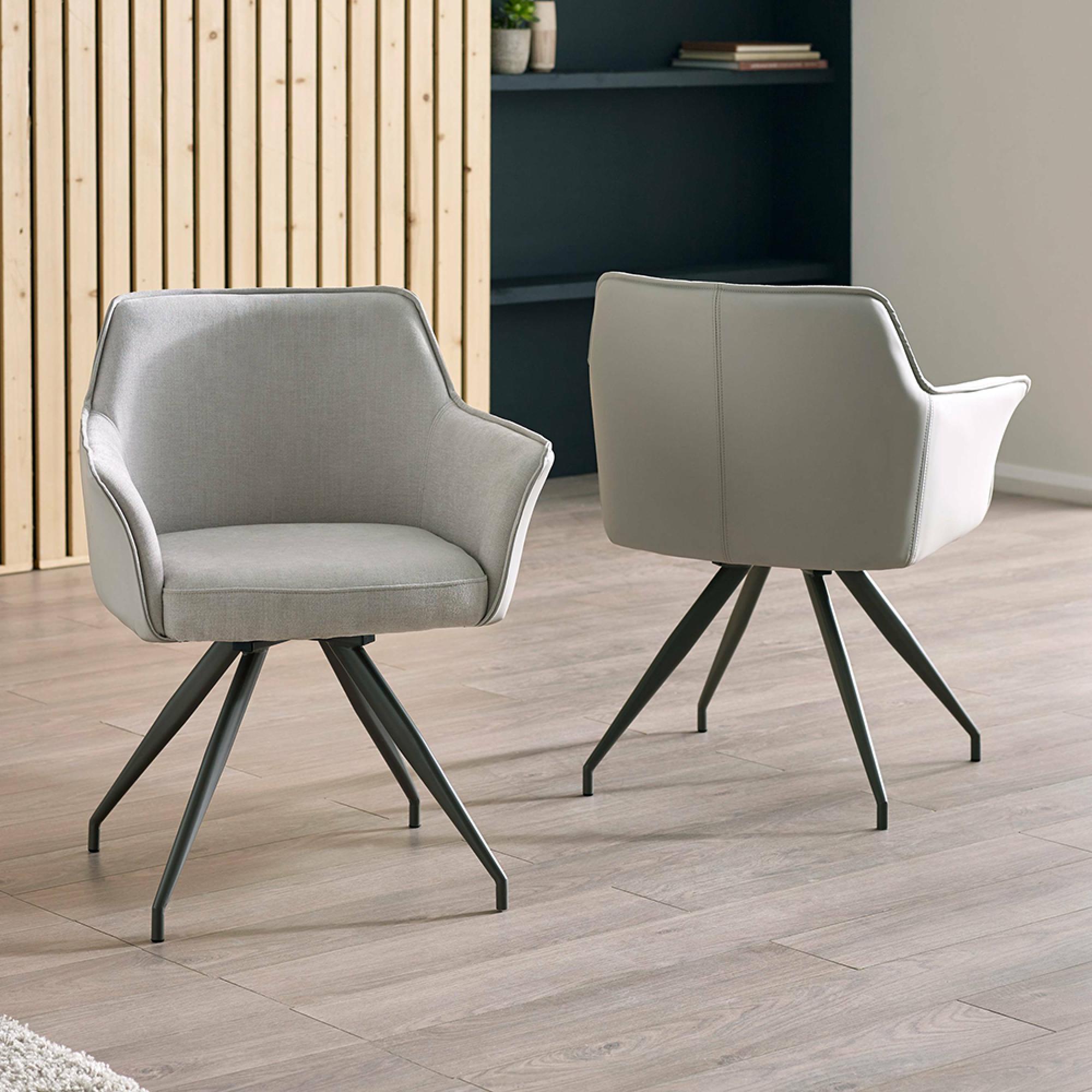 Noah Dining Chair - Set of 2 - Ivory Faux Leather