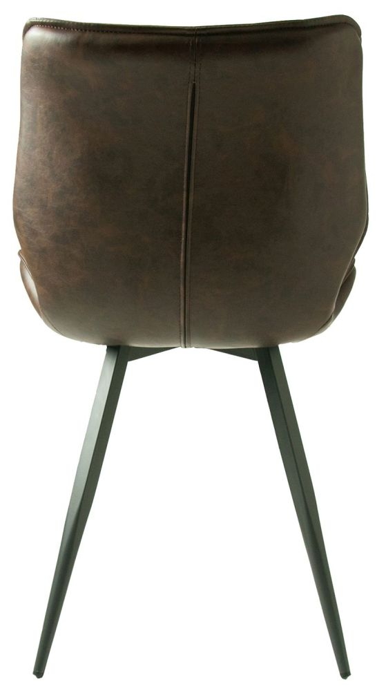 2 x Norwich Chestnut Vintage Leather Dining Chair