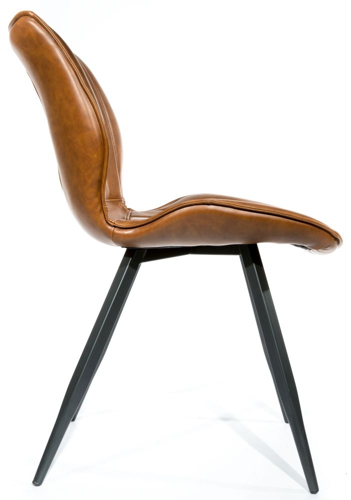 2 x Norwich Vintage Tan Leather Dining Chair