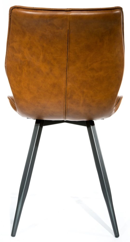 2 x Norwich Vintage Tan Leather Dining Chair