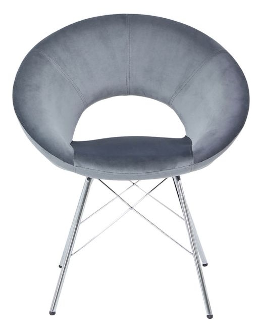 Orb Dining Chair - Set of 2 - Grey Velvet