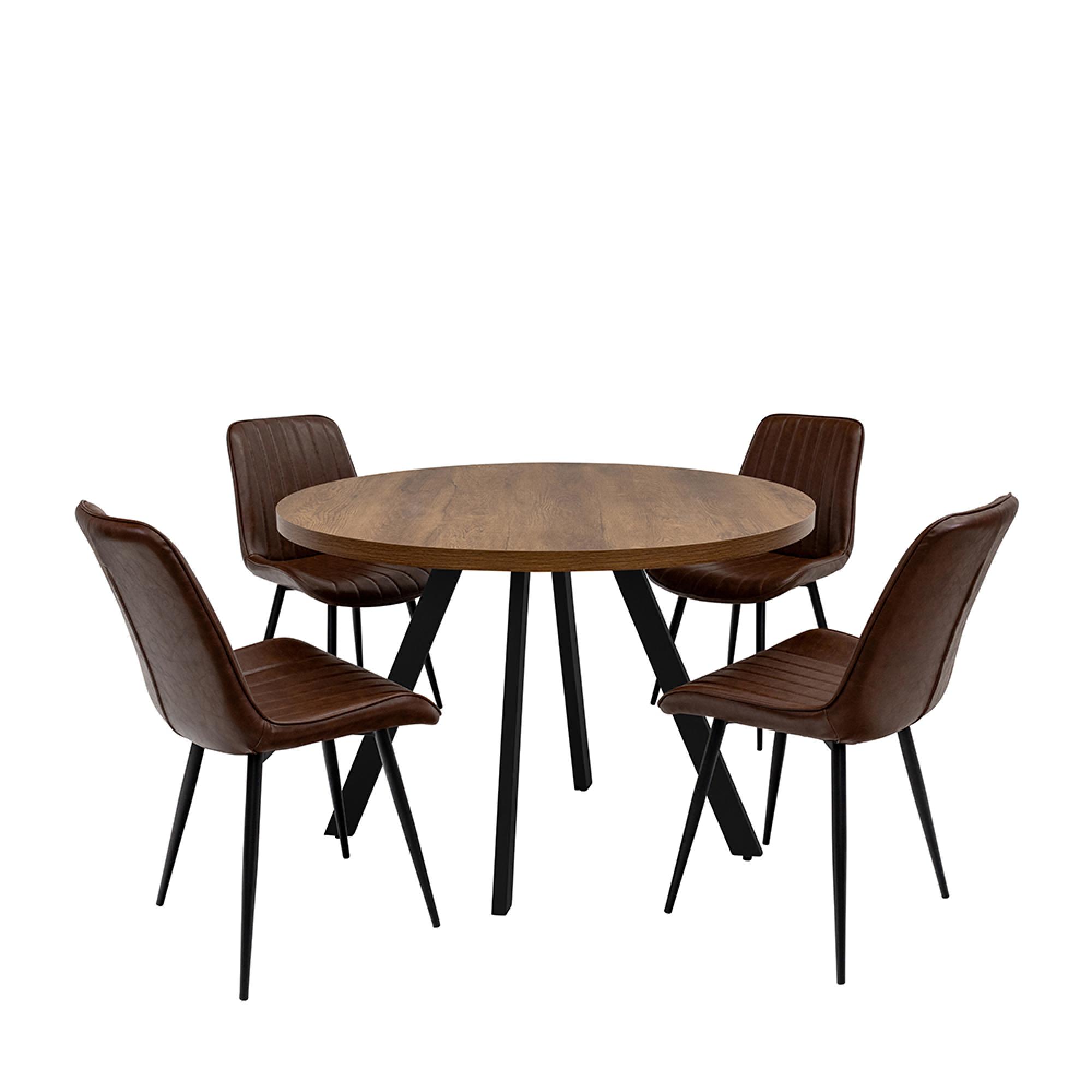 Pomona Dining Chair - Set of 2 - Antique Tan Faux Leather