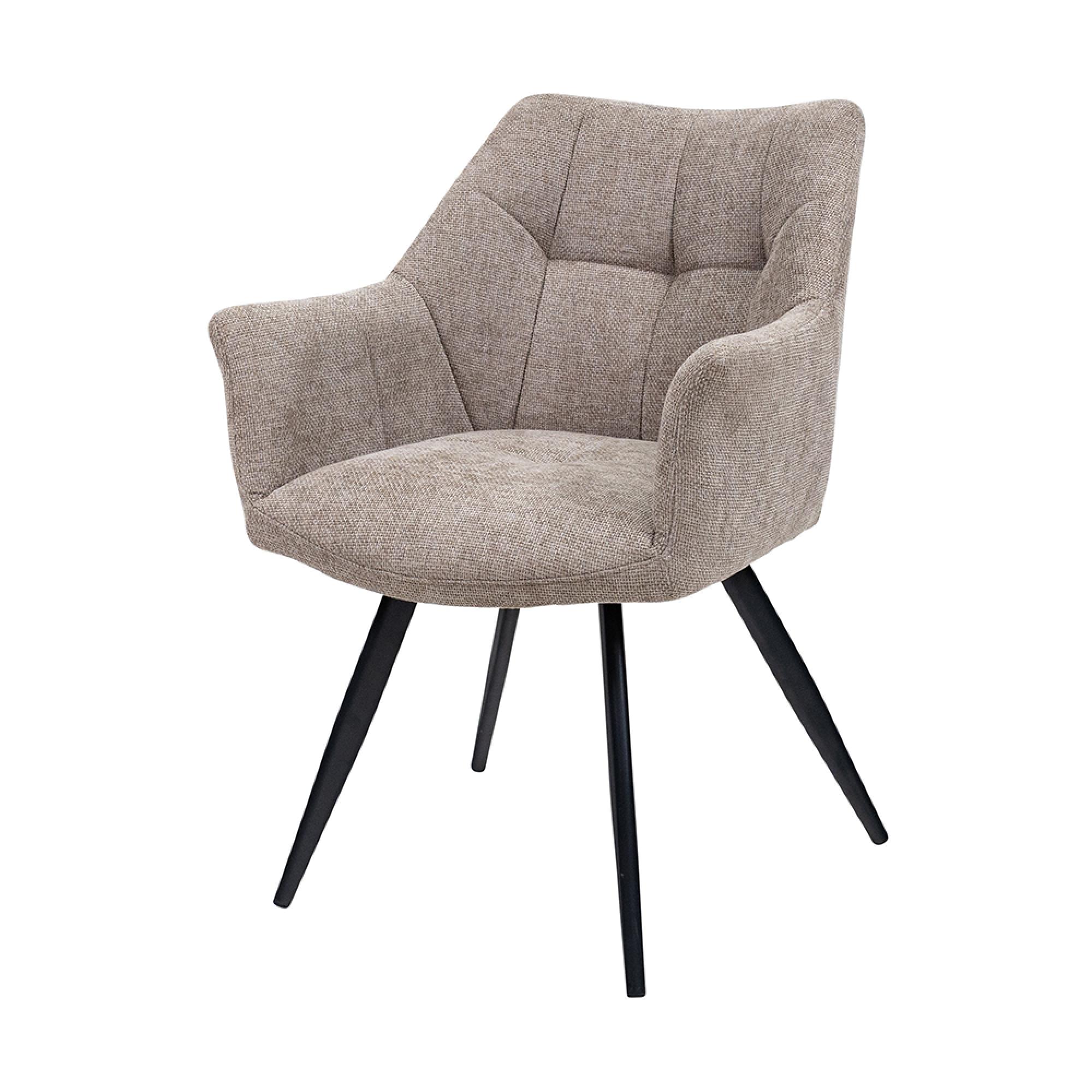 Poppy Dining Armchairs - Set of 2 - Taupe Fabric