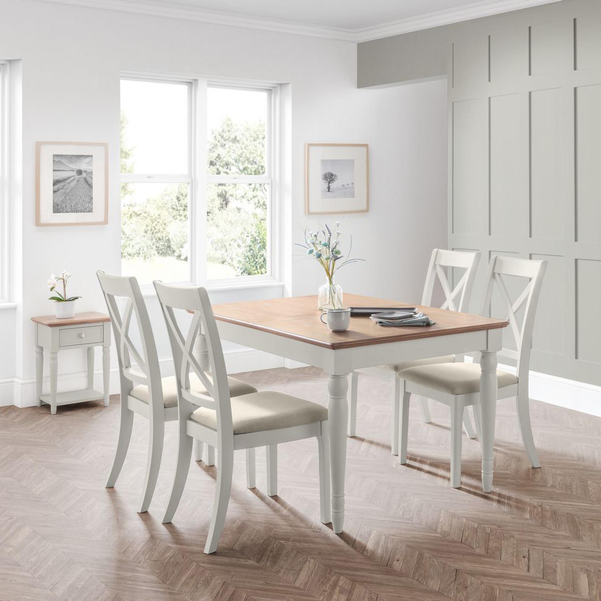 Provence Dining Chair - Set of 2 - Cross Back - Grey