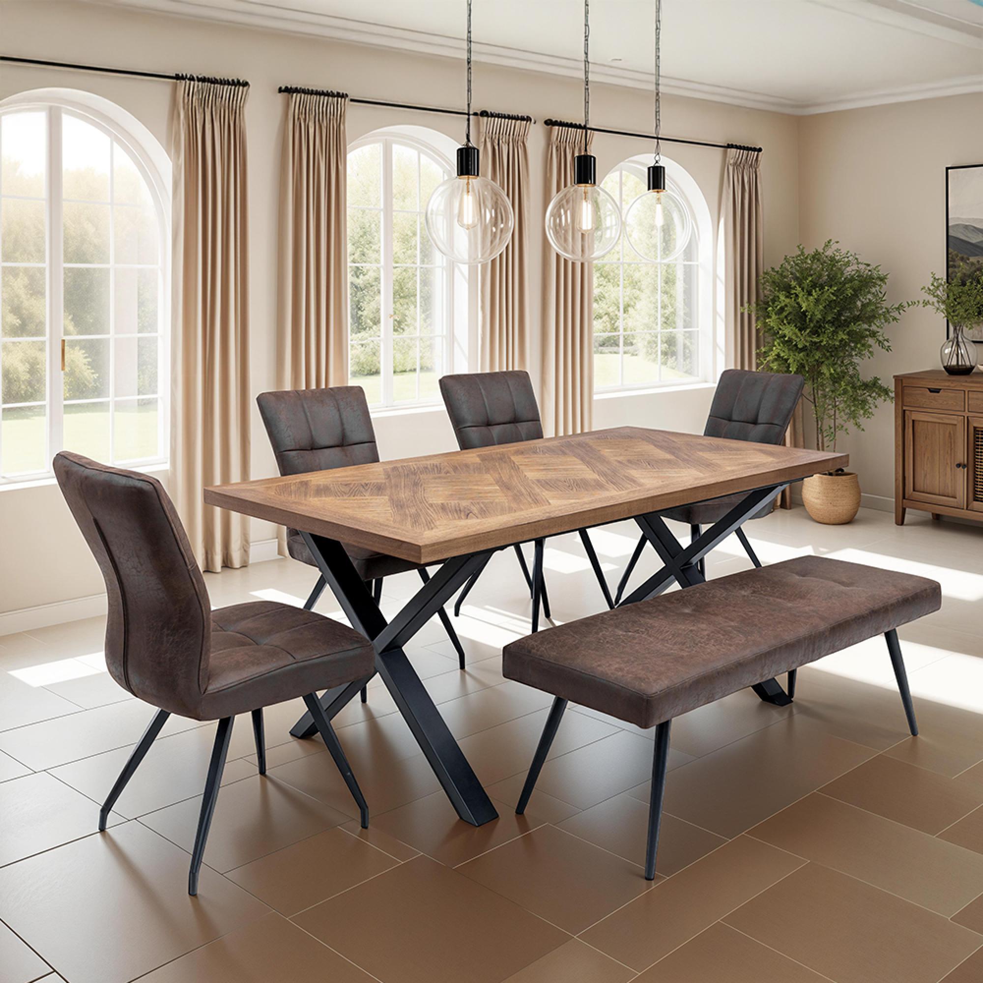 Sabena Dining Chair - Set of 2 - Antique Ebony Fabric