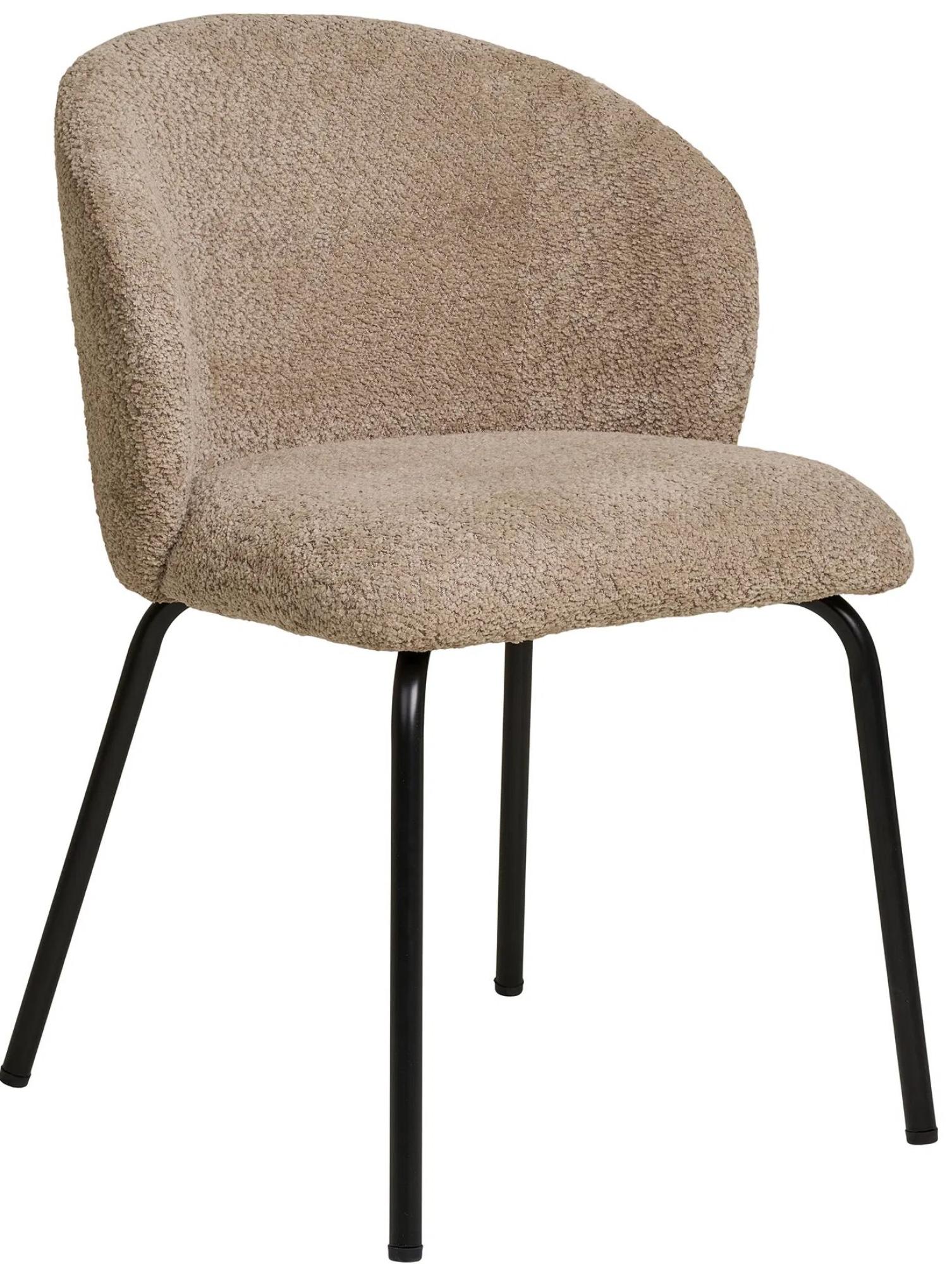 2 x Safira Beige Boucle Fabric Dining Chair