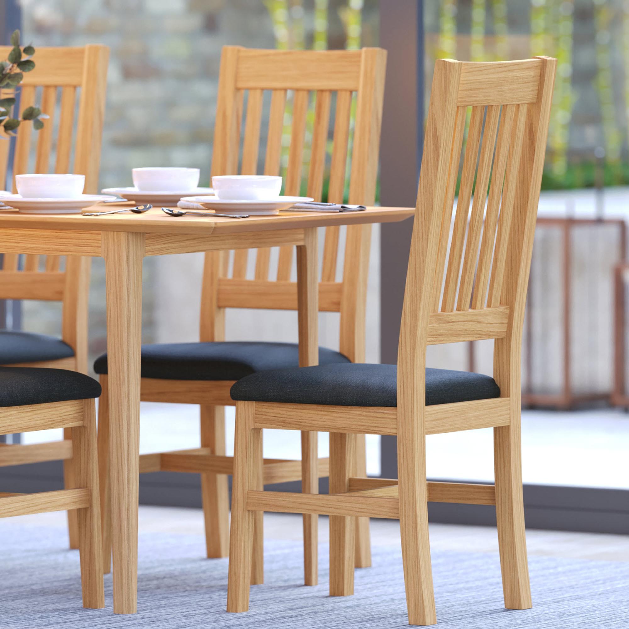 2 x Selene Oak Slatted Back Dining Chair