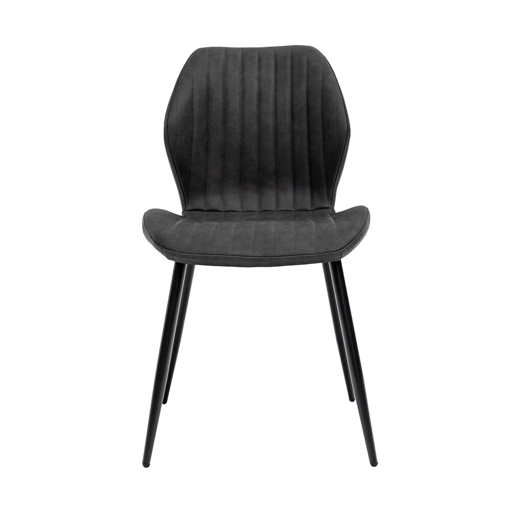 2 x Sheldon Charcoal Faux Leather Dining Chair