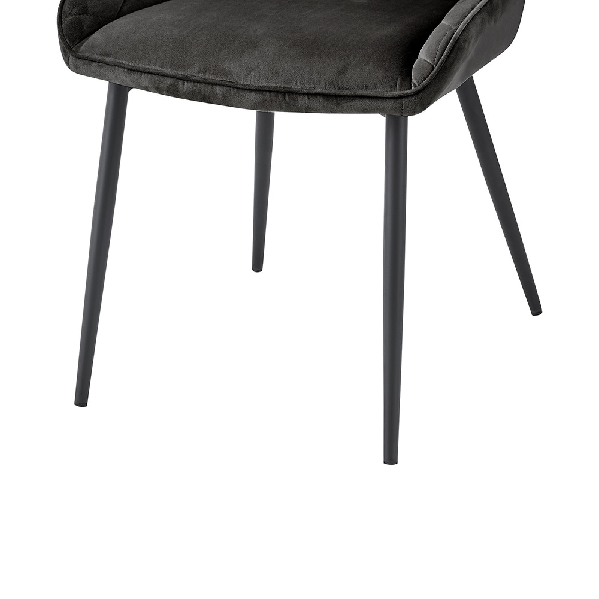 Signature Dining Chairs - Set of 2 - Grey Fabric - Blue Legs