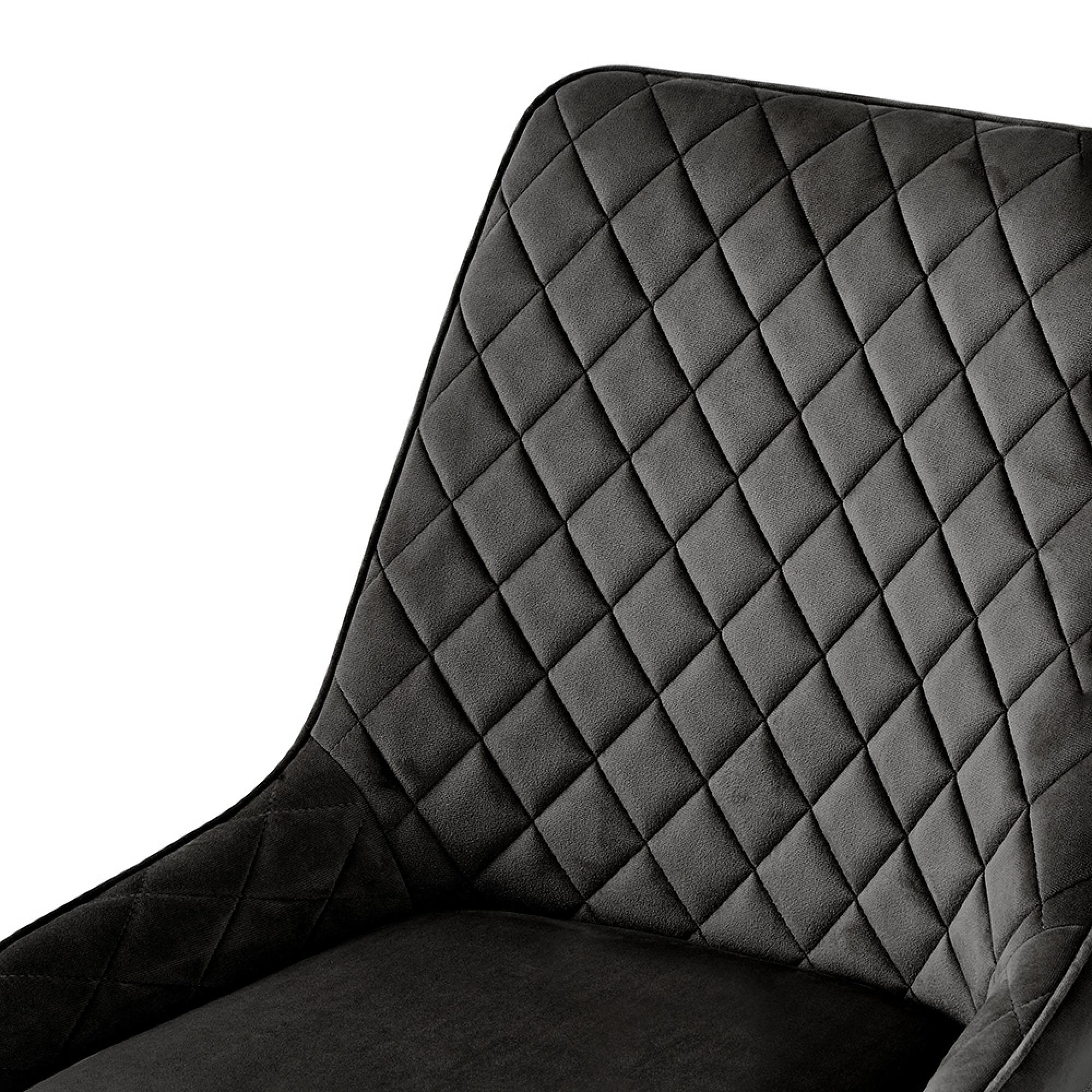 Signature Dining Chairs - Set of 2 - Grey Fabric - Blue Legs