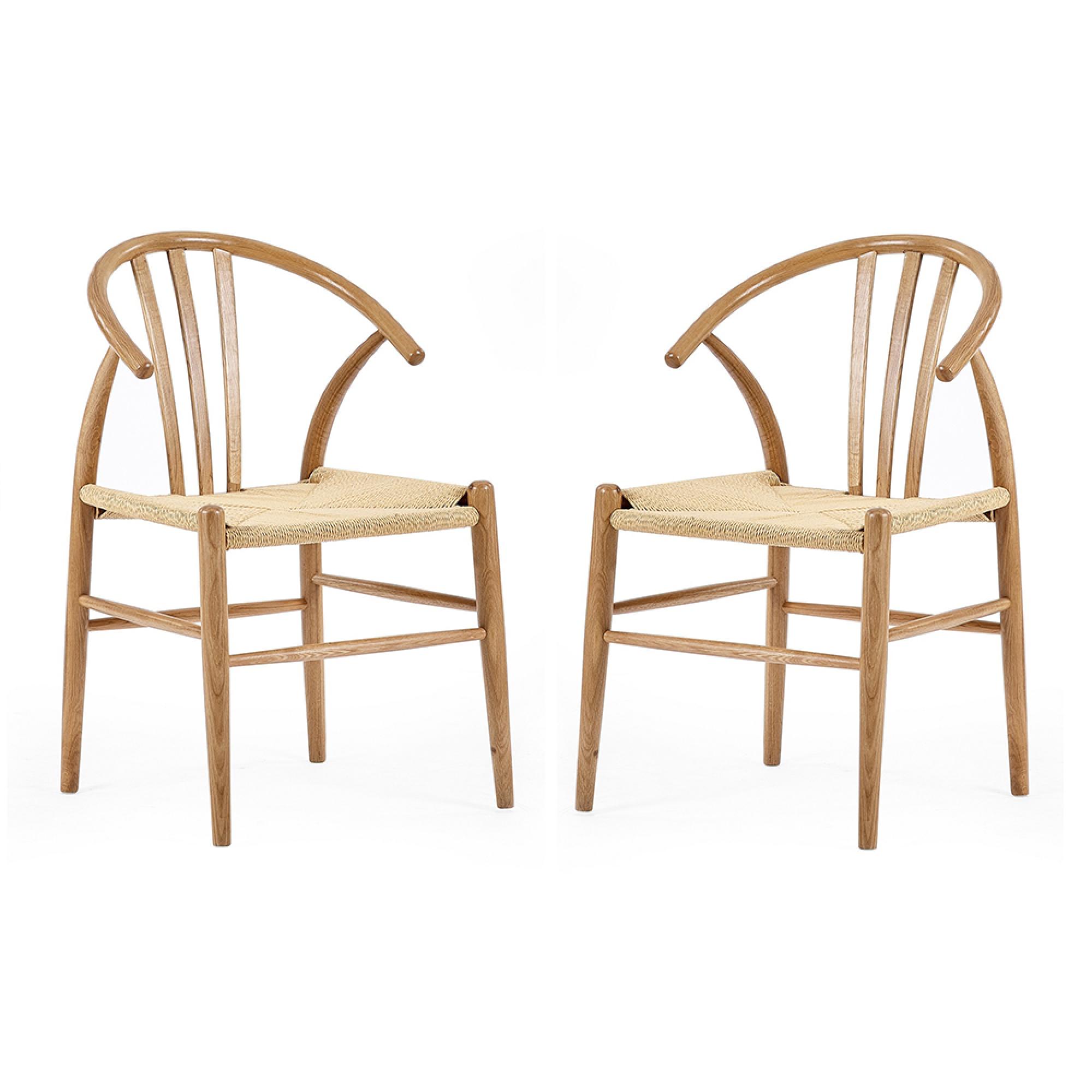 Symi Dining Chair - Set of 2 - Curved - Natural Oak