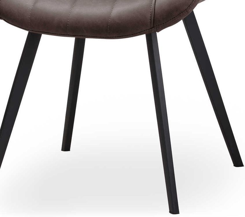 Malmo Dining Chair - Set of 2 - Faux Leather - Brown