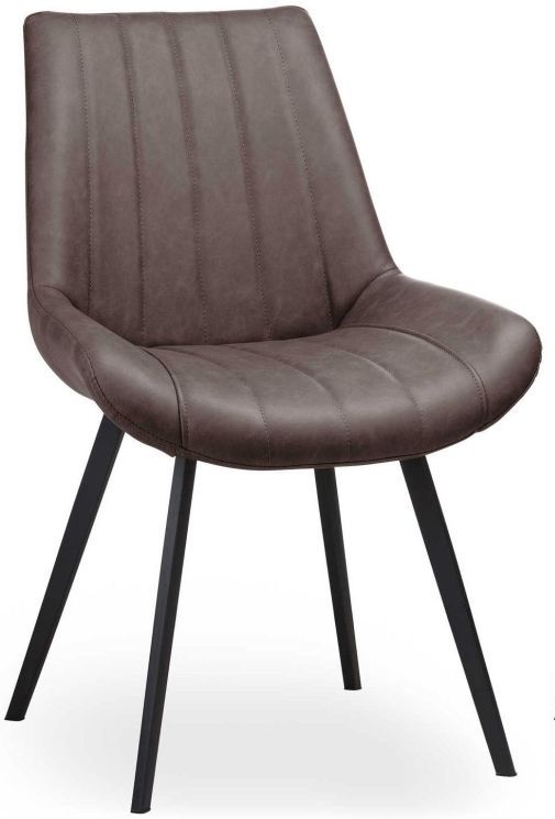 2 x Weipa Brown Faux Leather Dining Chair