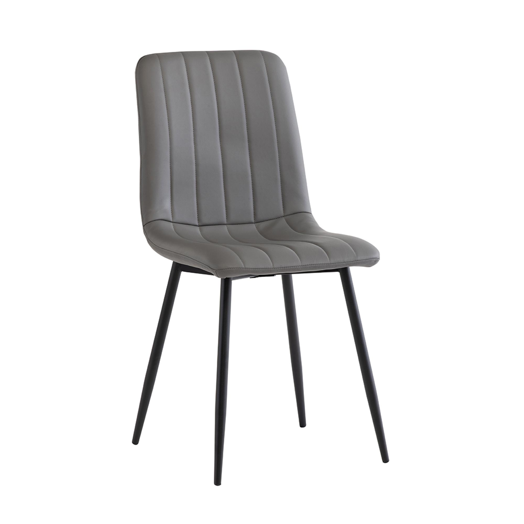 Dining Chair - Set of 4 - Grey Faux Leather