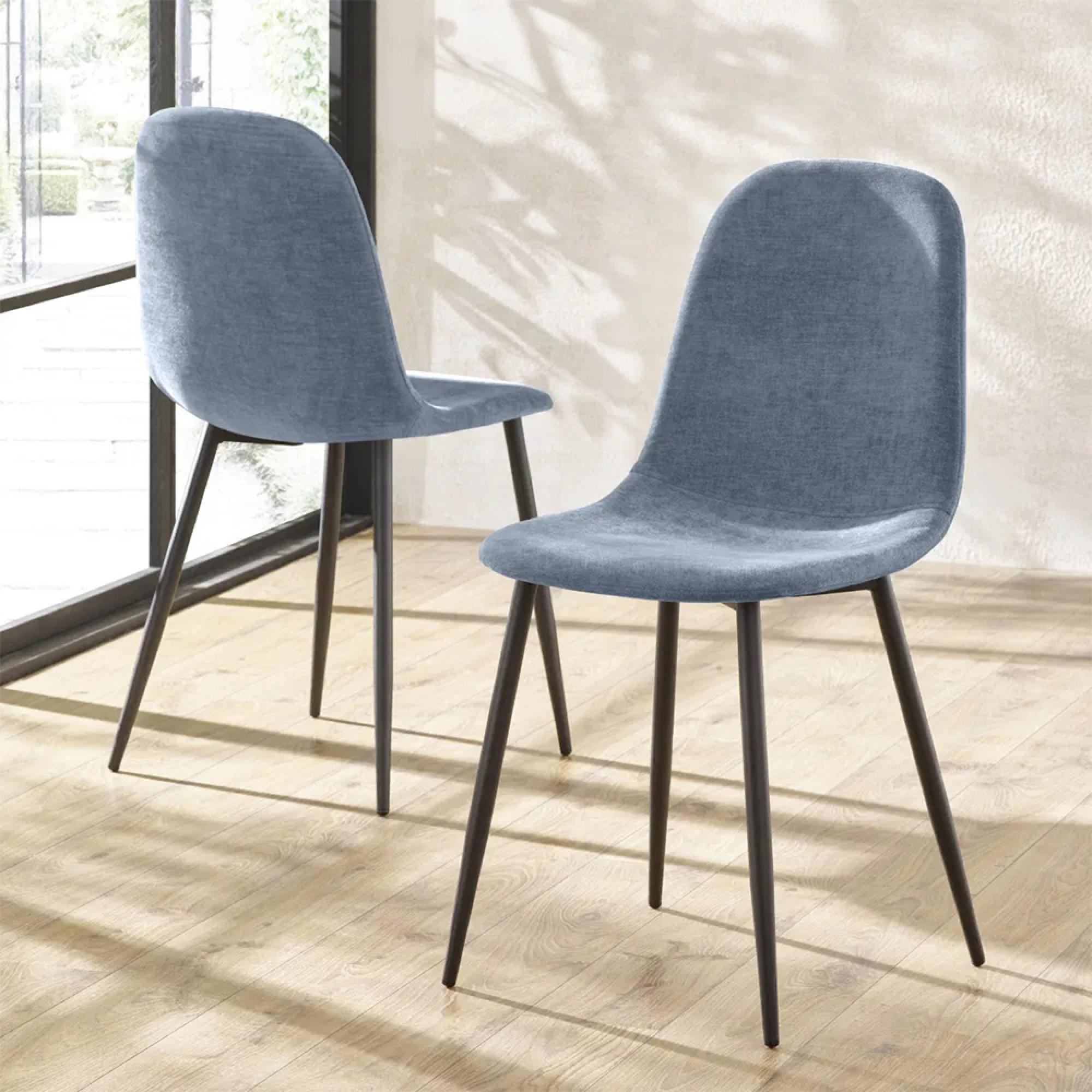 Lottie Dining Chair - Set of 4 - Denim Fabric