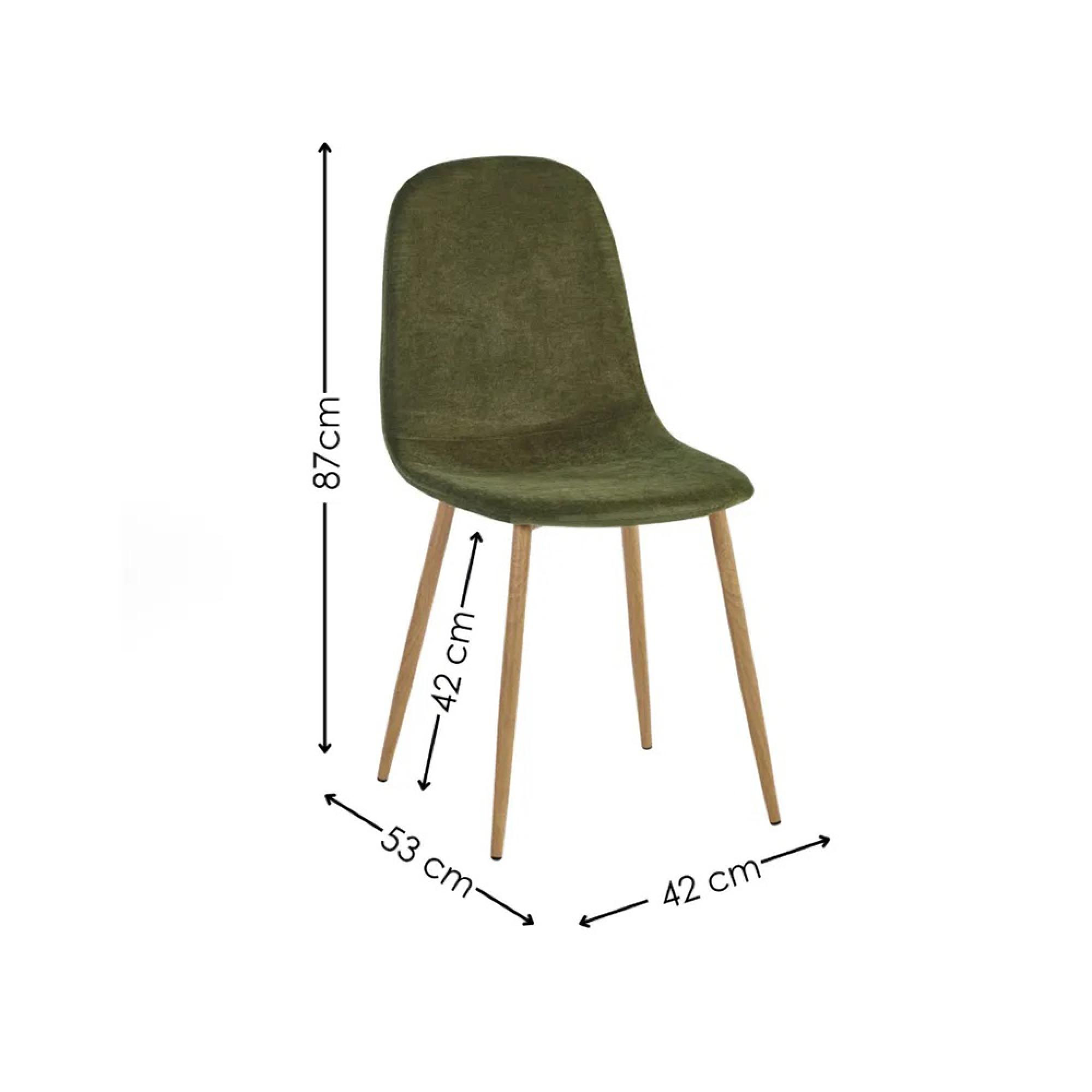 Lottie Dining Chair - Set of 4 - Olive Green Fabric