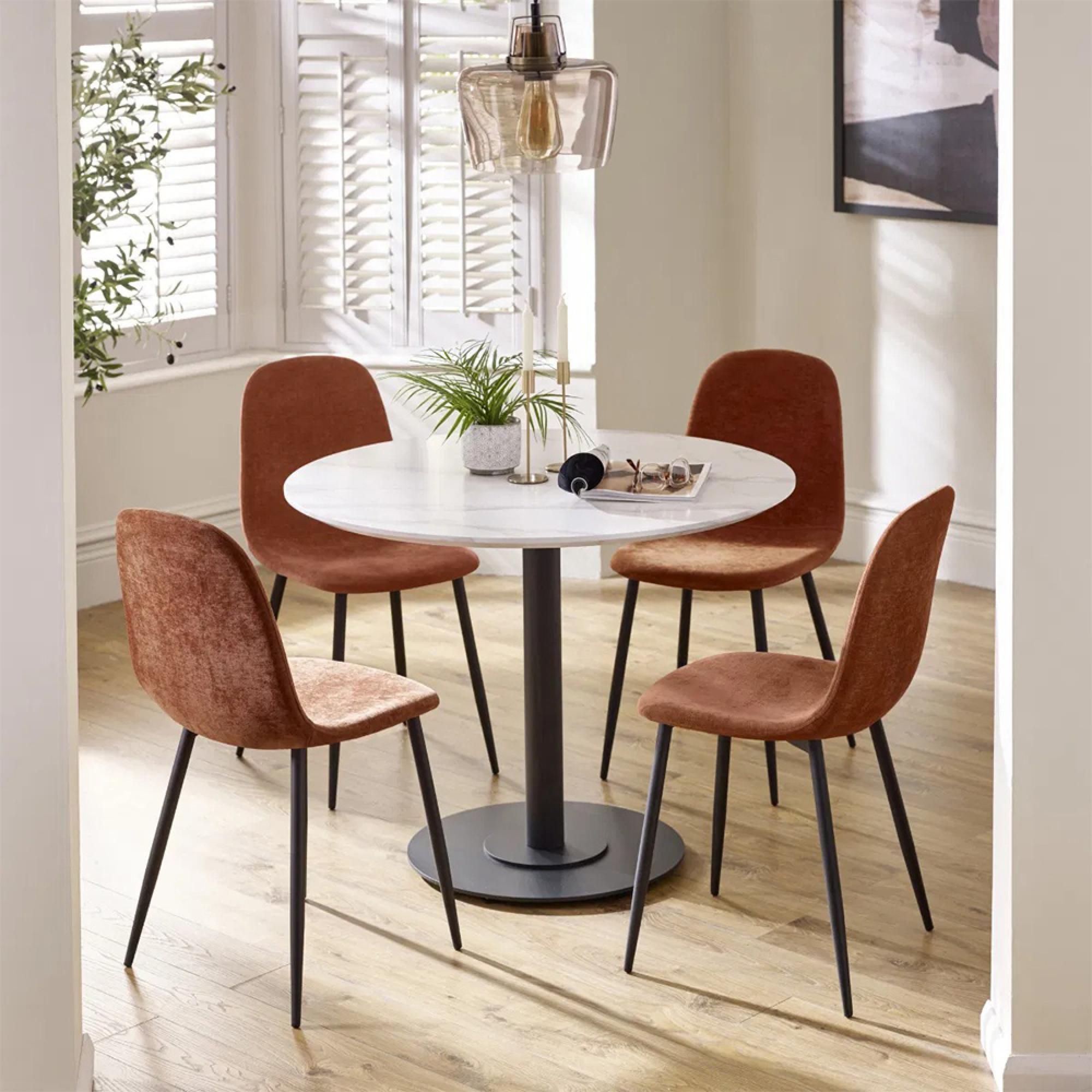 Lottie Dining Chair - Set of 4 - Terracotta Fabric
