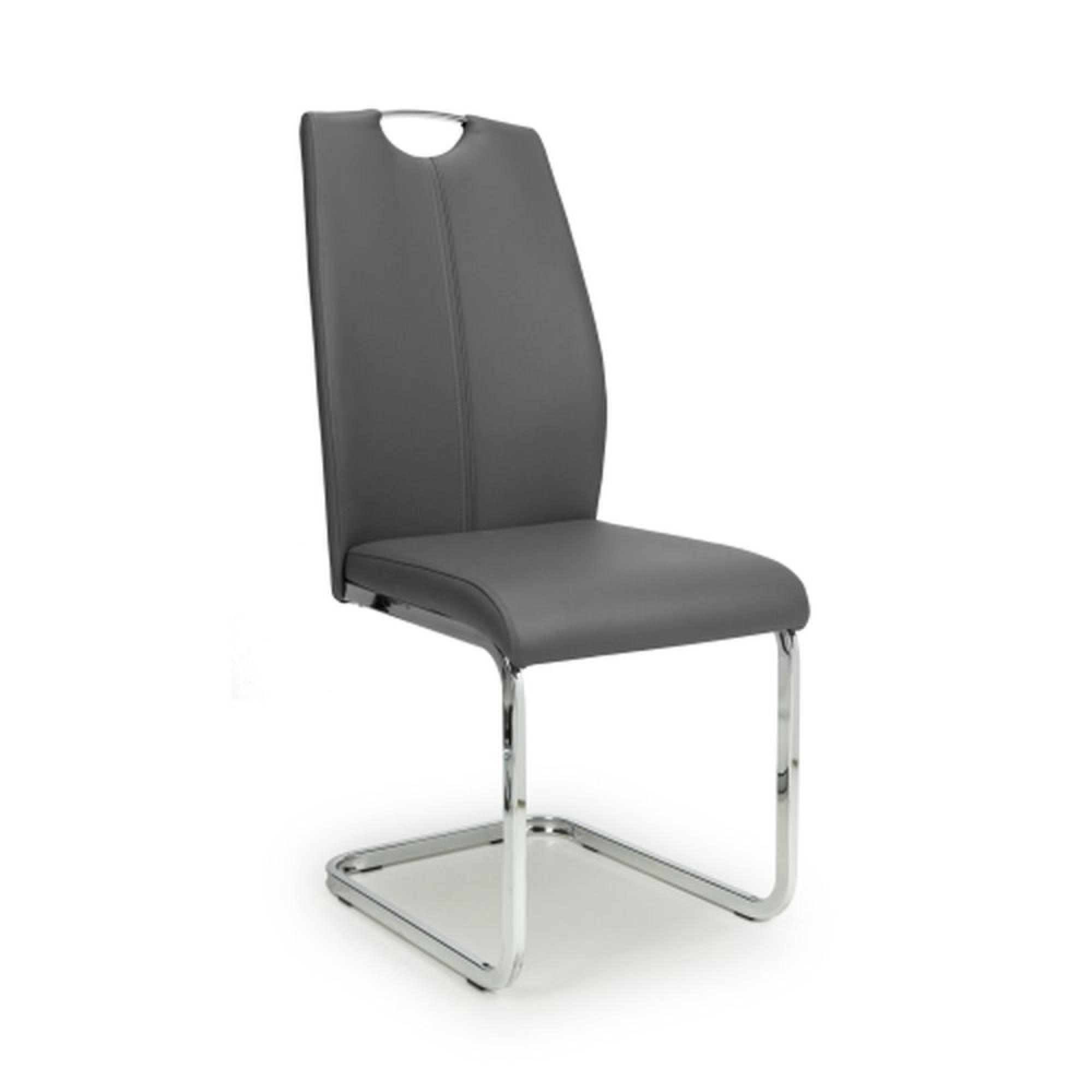 4 x Toledo Grey Leather Effect Dining Chair