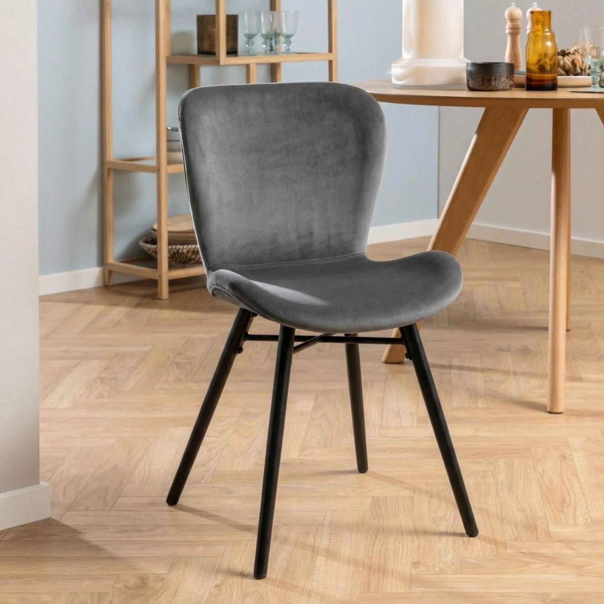 Batilda Dining Chair - Set of 2 - Dark Grey Fabric