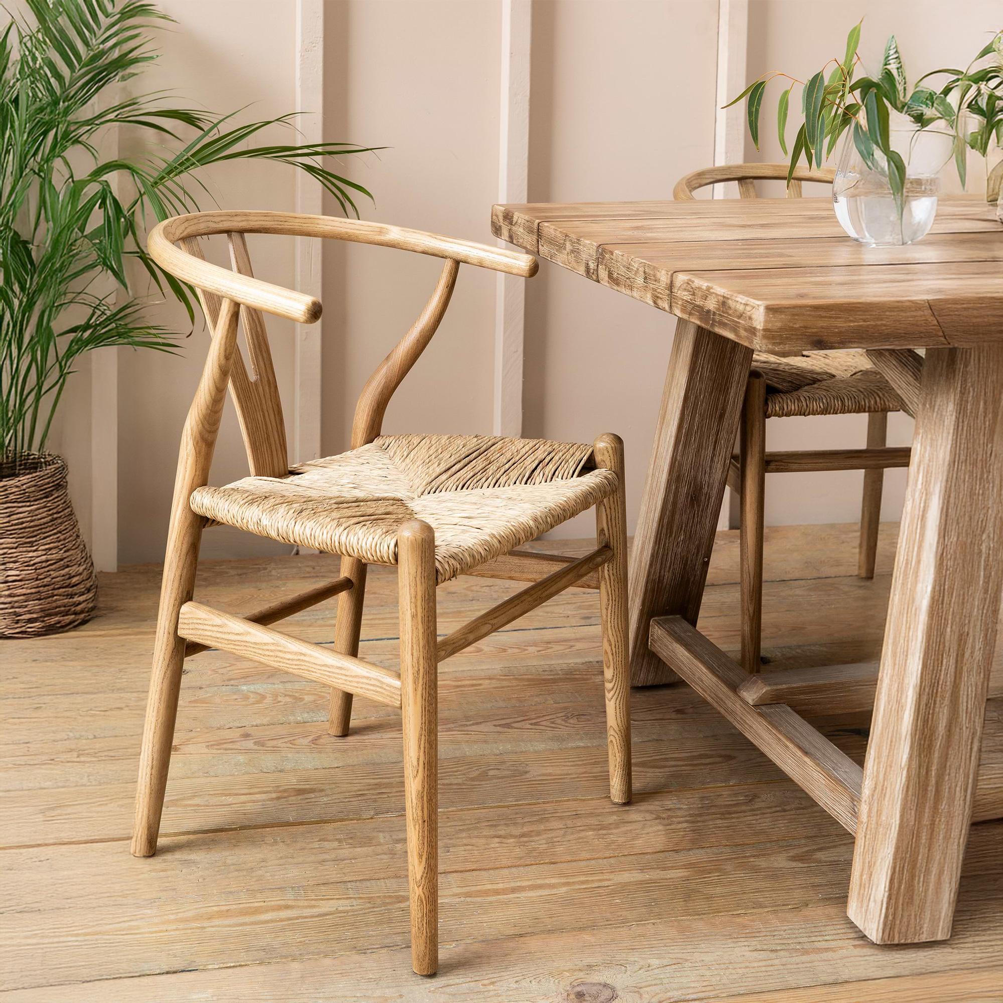 Chilthorne Wishbone Dining Chair Set of 2 Lime Wash
