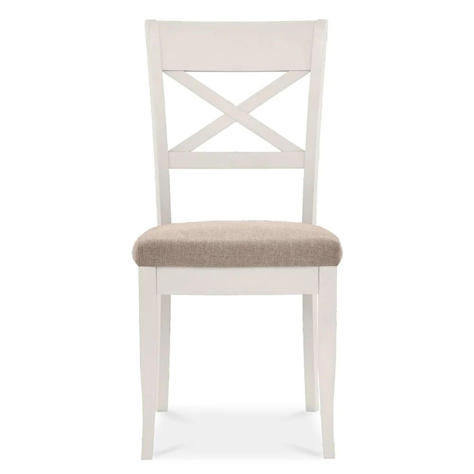 Clearance - 2 x Bentley Designs Montreux Soft Grey X Back Dining Chair - Pebble Grey Fabric - A297
