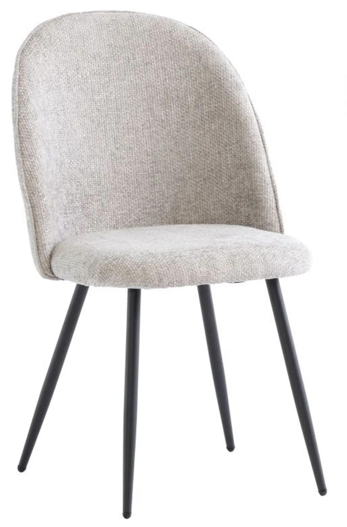 Clearance - 2 x Cajon Silver Fabric Dining Chair with Black Powder Coated Legs - FSS14439/49