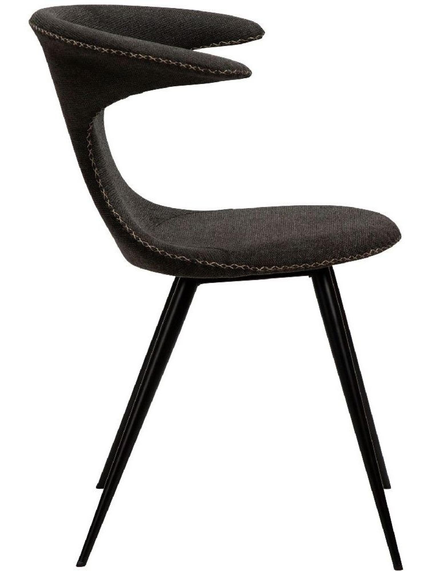 Clearance - 2 x Dan Form Flair Crow Black Fabric Dining Chair - FS353