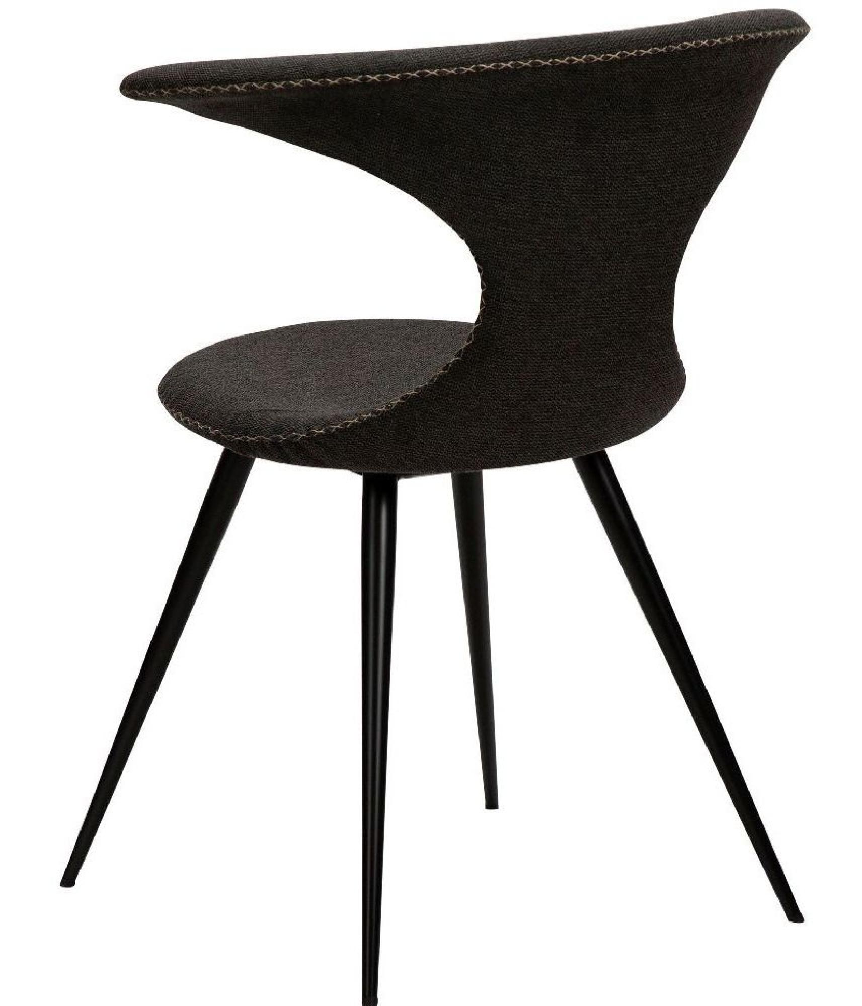 Clearance - 2 x Dan Form Flair Crow Black Fabric Dining Chair - FS353