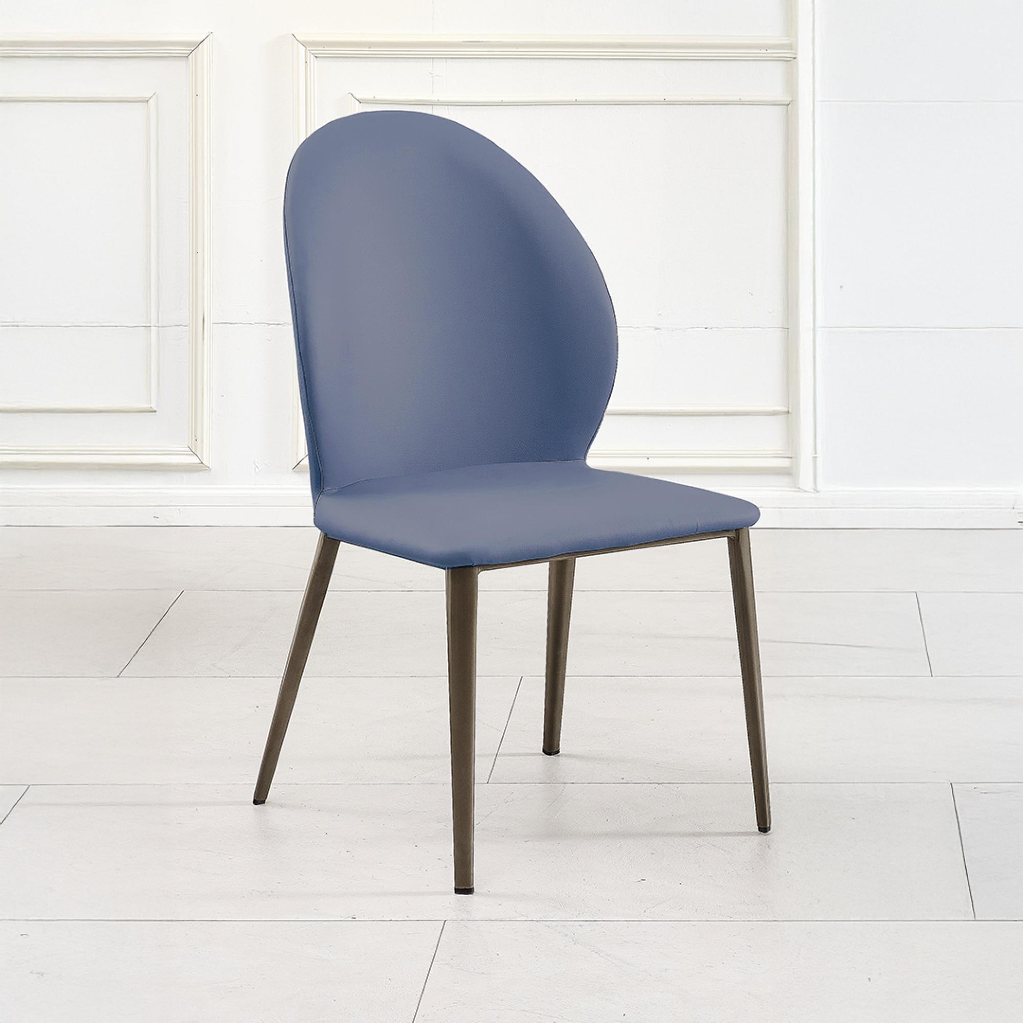 Clearance - Astrid Dining Chair - Blue Leather