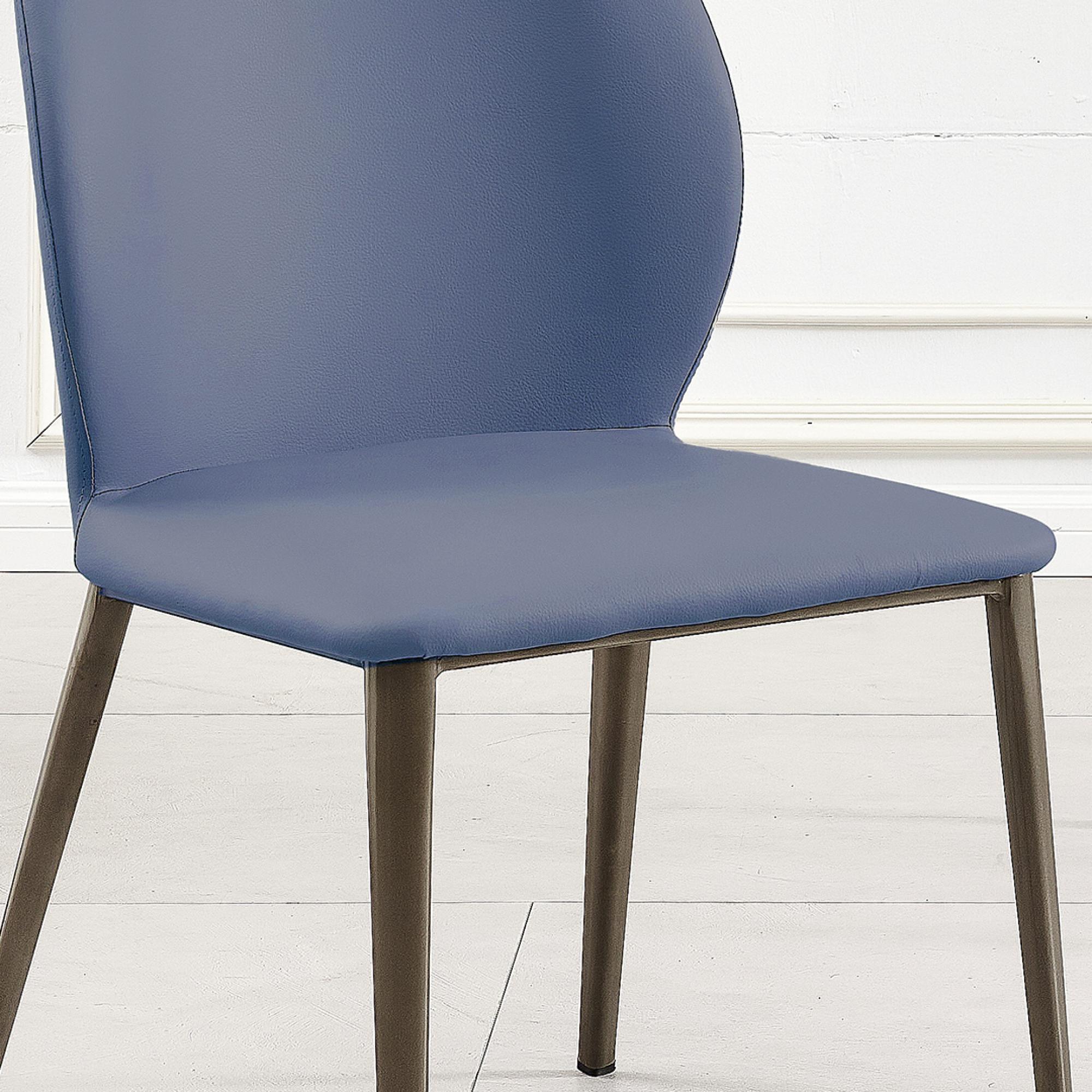 Clearance - Astrid Dining Chair - Blue Leather