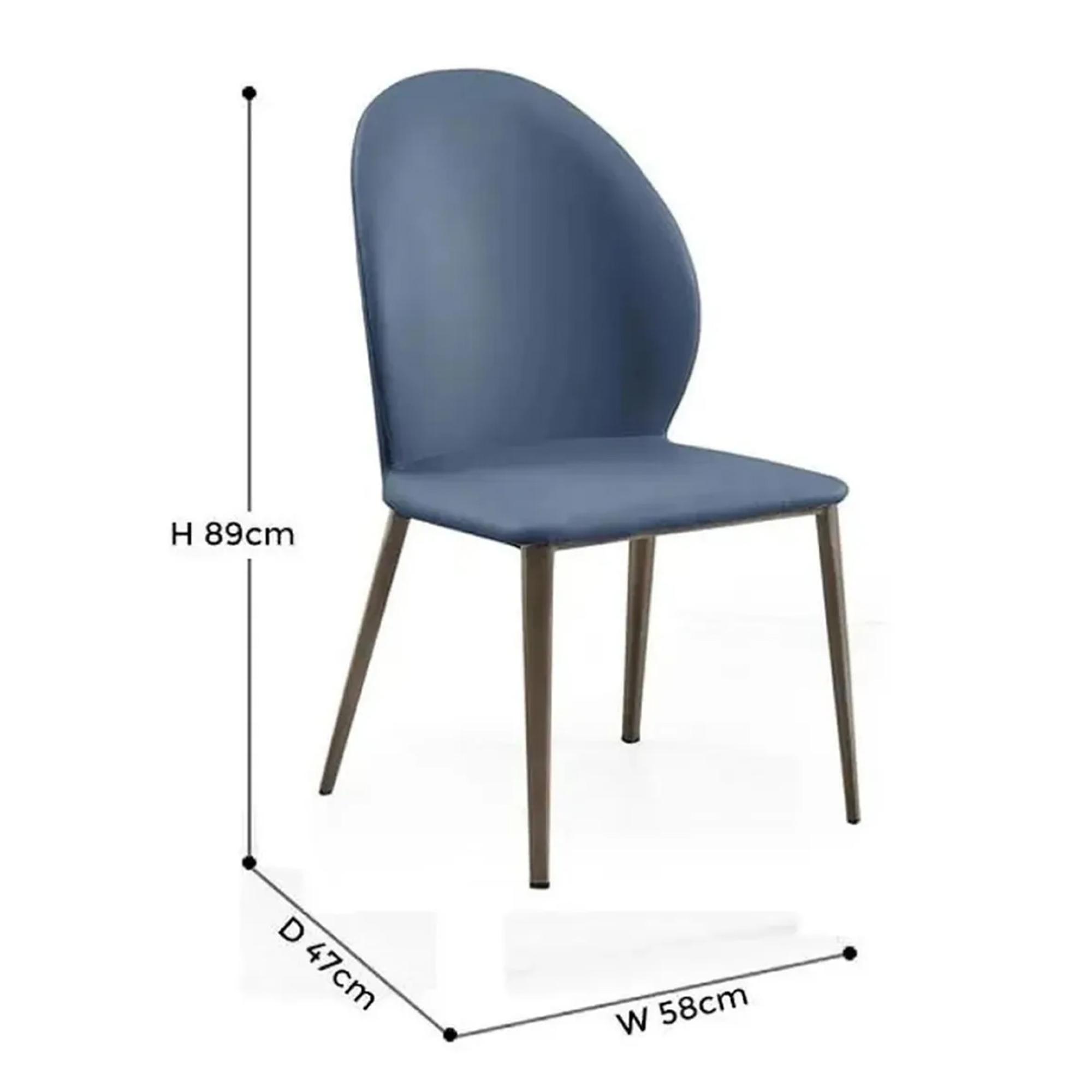 Clearance - Astrid Dining Chair - Blue Leather