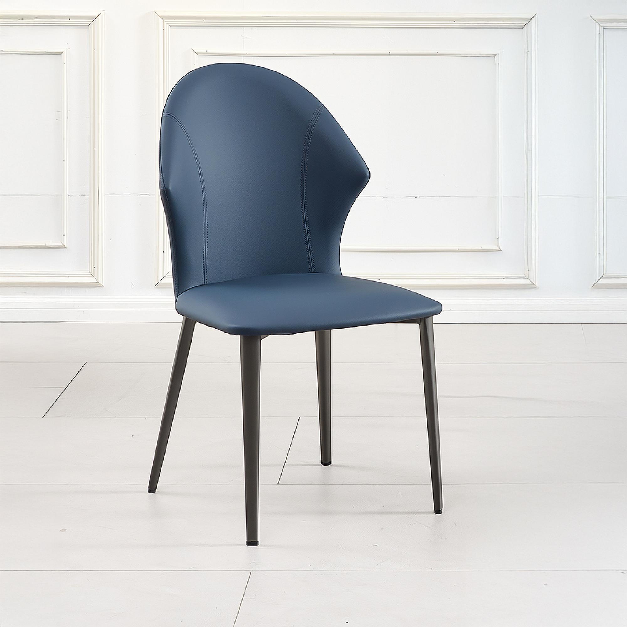 Clearance - Elaine Dining Chair - Blue Leather