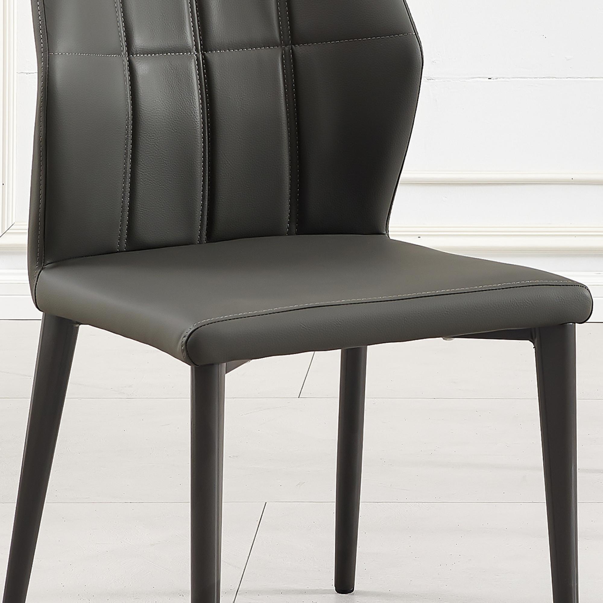 Clearance - Harrow Dining Chair - Dark Grey Leather