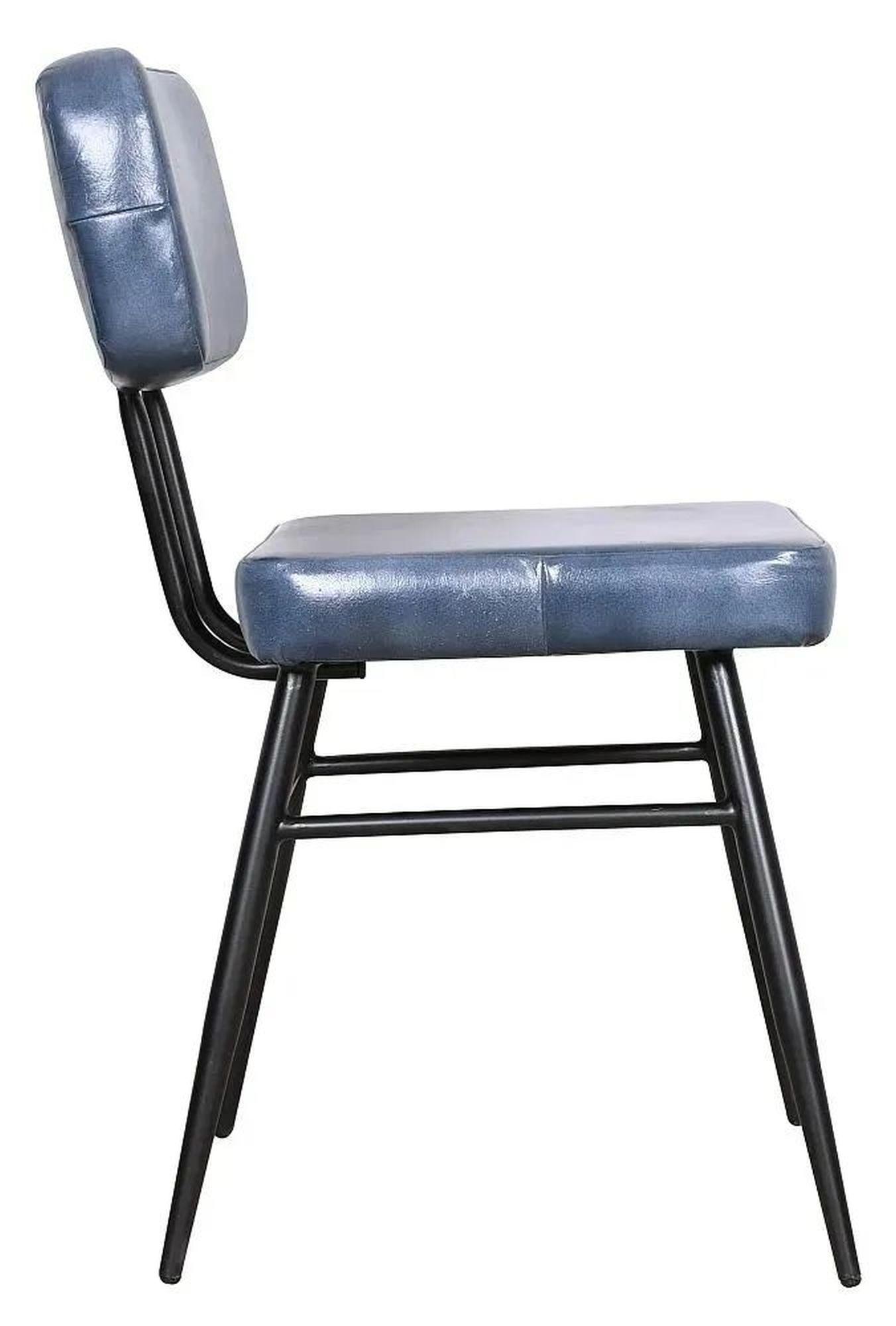 Clearance - Louise Dining Chair - Blue Leather