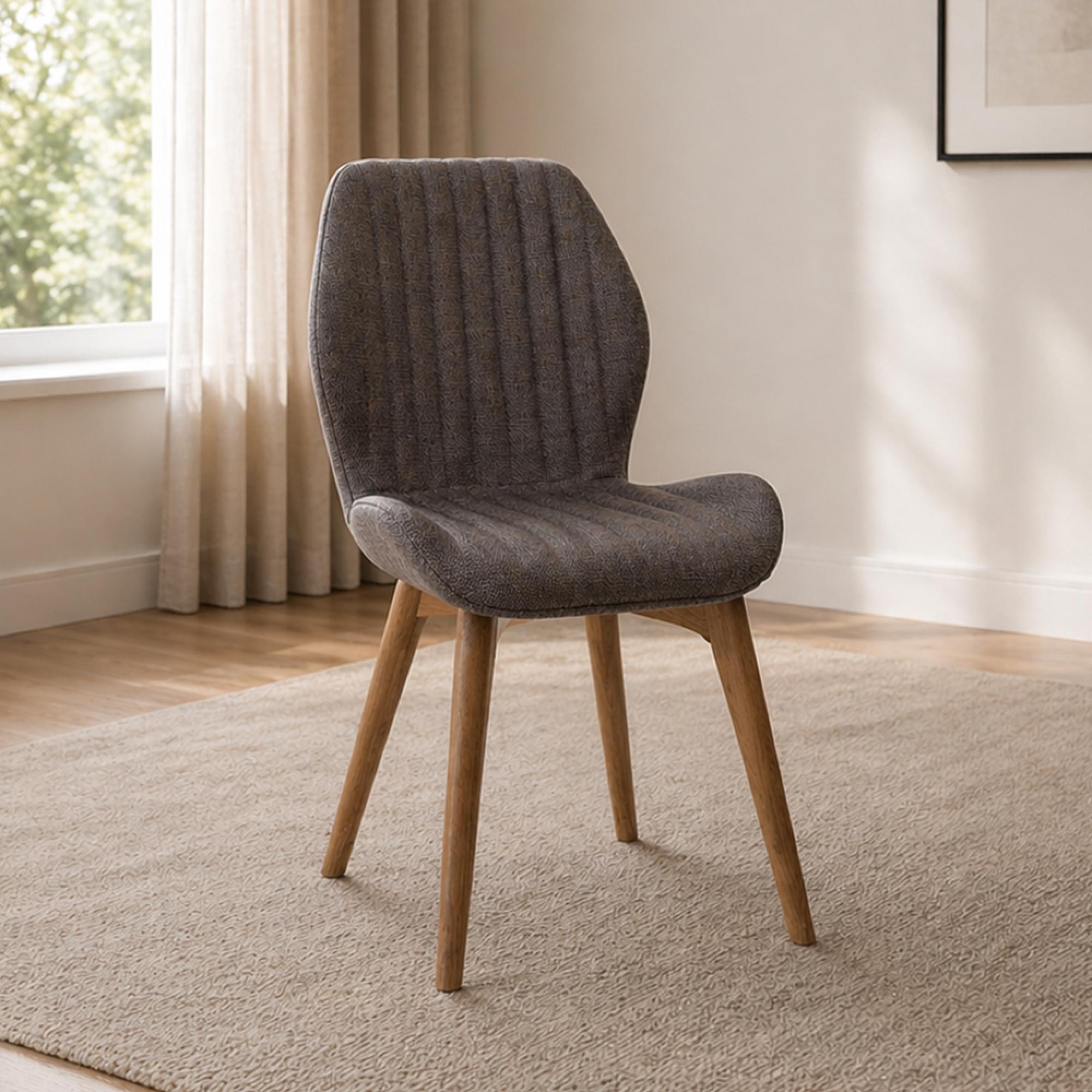 Dawson Dining Chairs - Set of 2 - Fabric - Grey