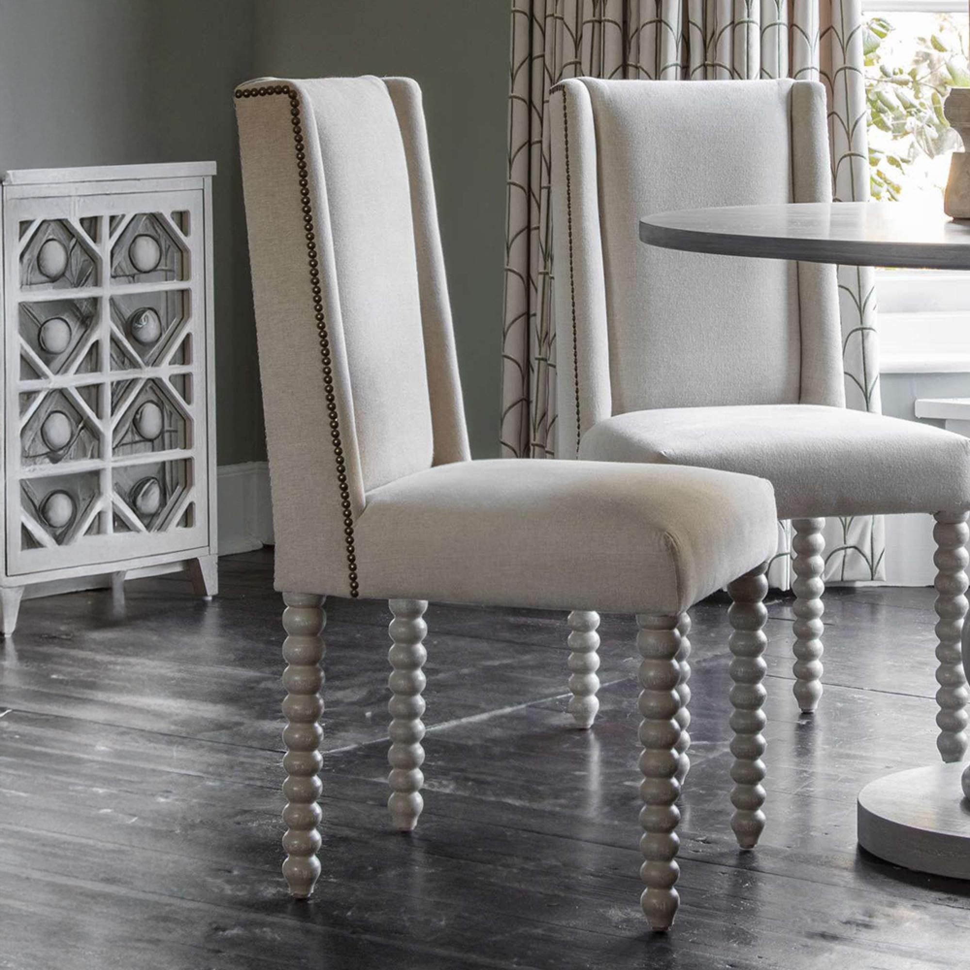 Barnabus Dining Chair - Ivory Fabric