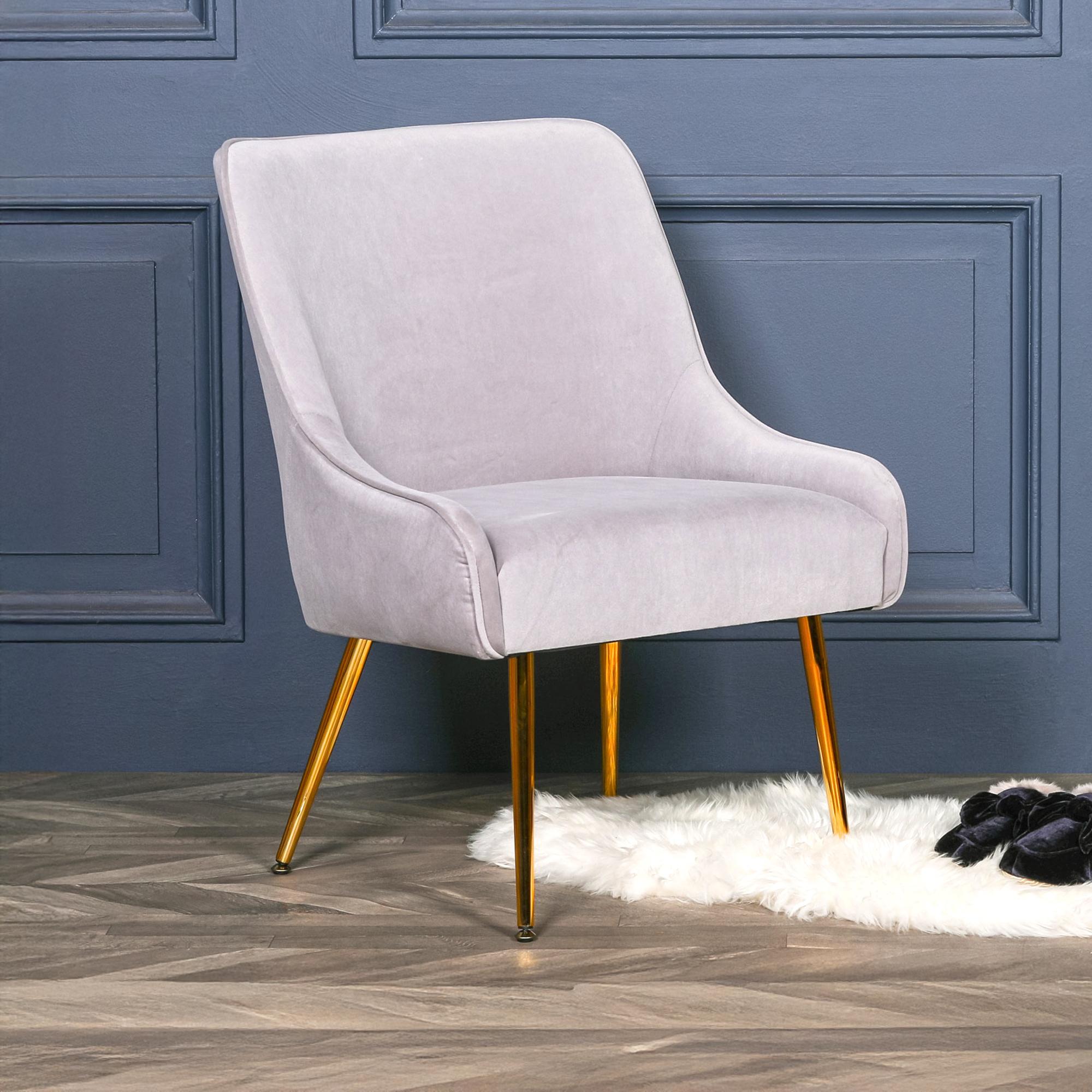 Light Grey Velvet Chair