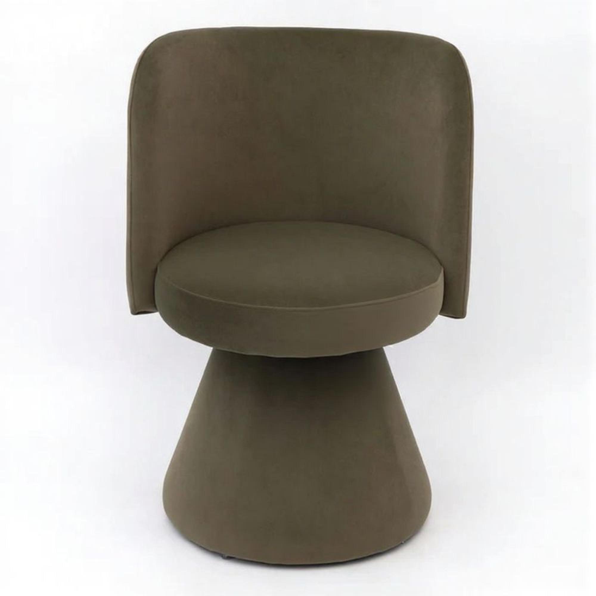 Pimlico Dining Chair - Swivel Tub - Moss Green Fabric