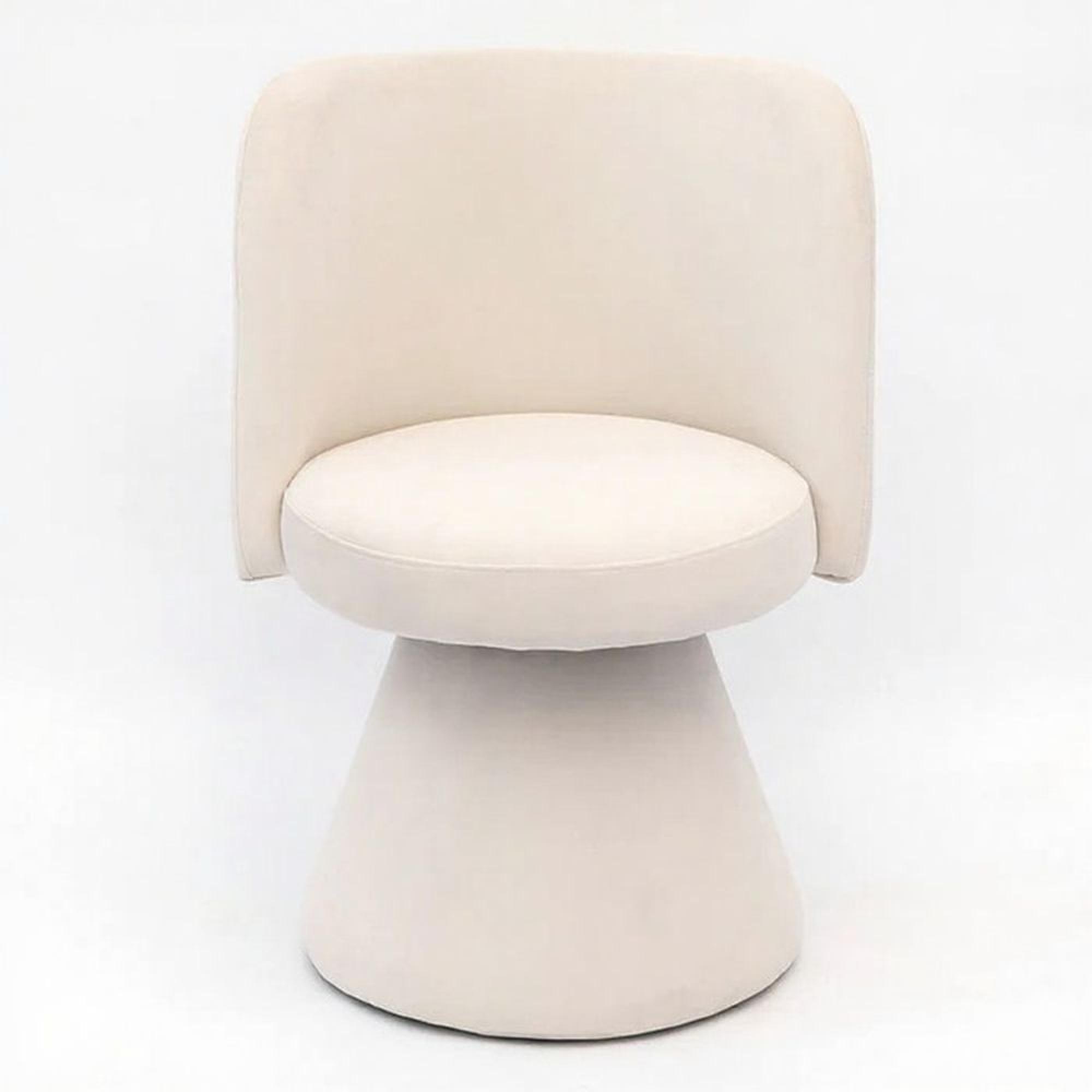 Pimlico Dining Chair - Swivel Tub - White Fabric