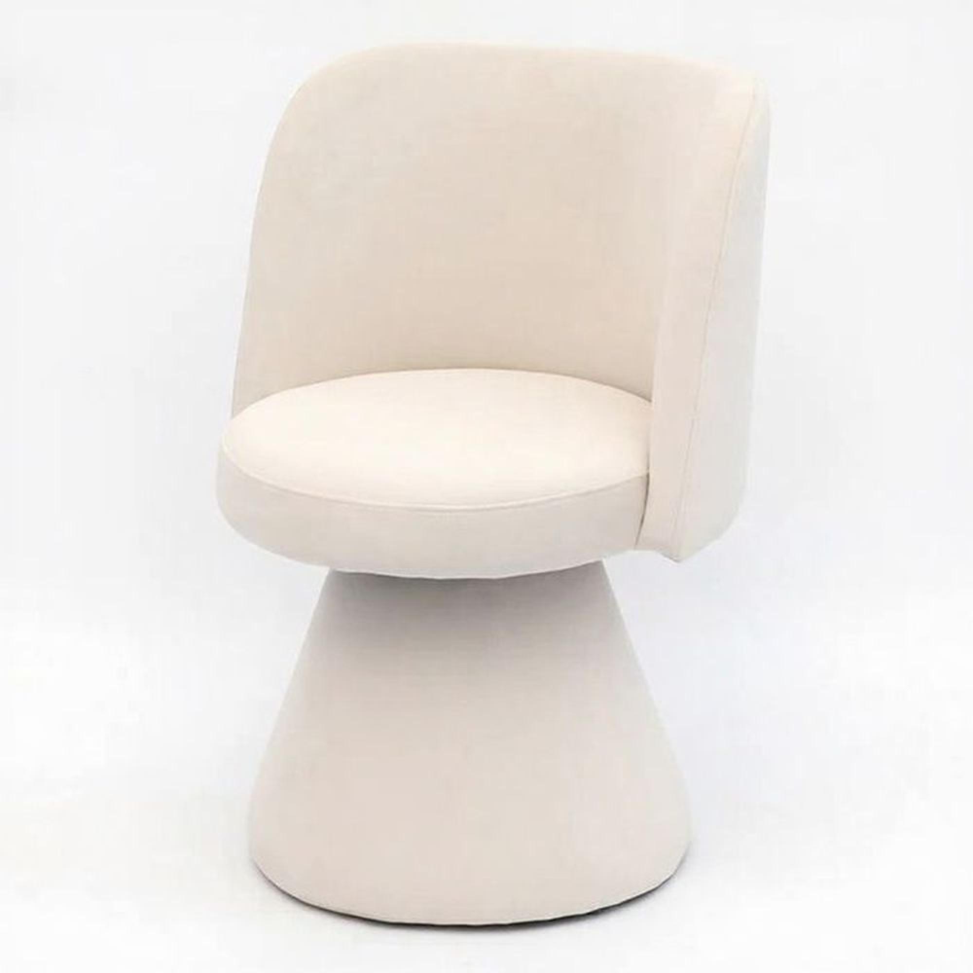 Pimlico Dining Chair - Swivel Tub - White Fabric
