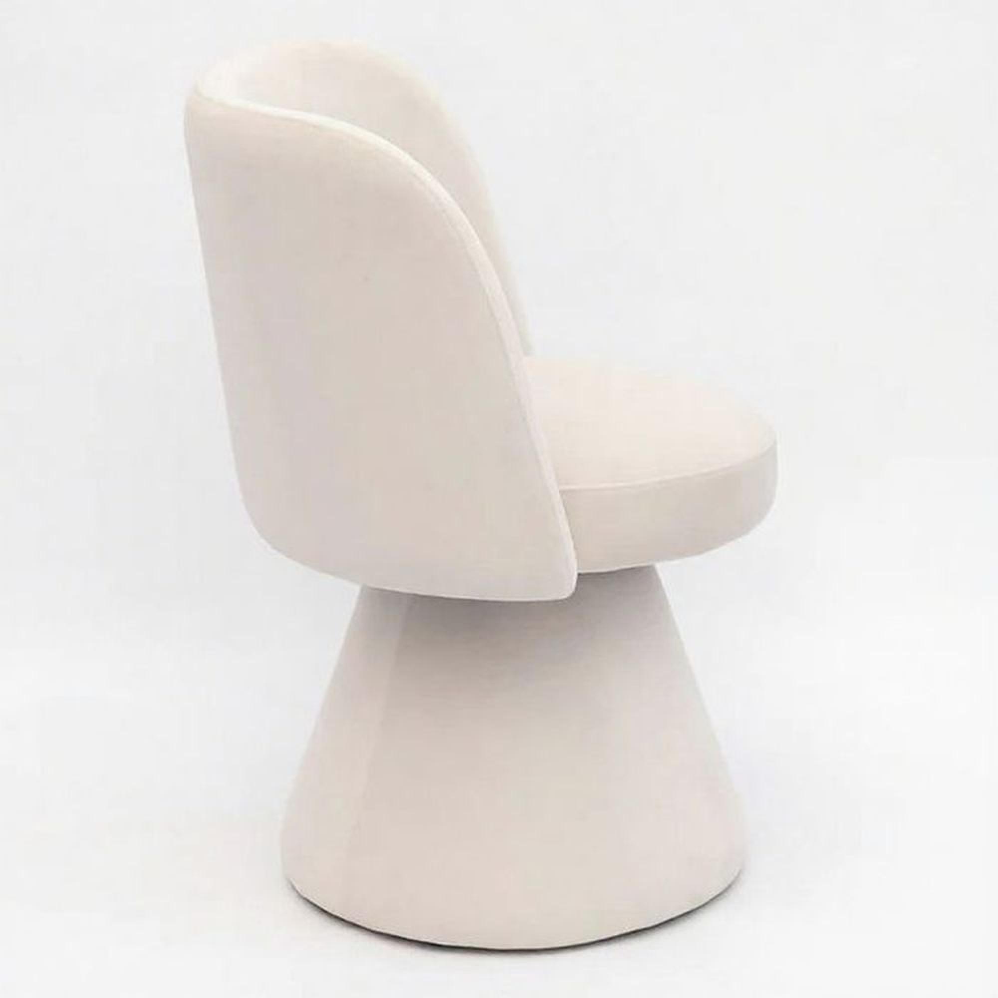 Pimlico Dining Chair - Swivel Tub - White Fabric