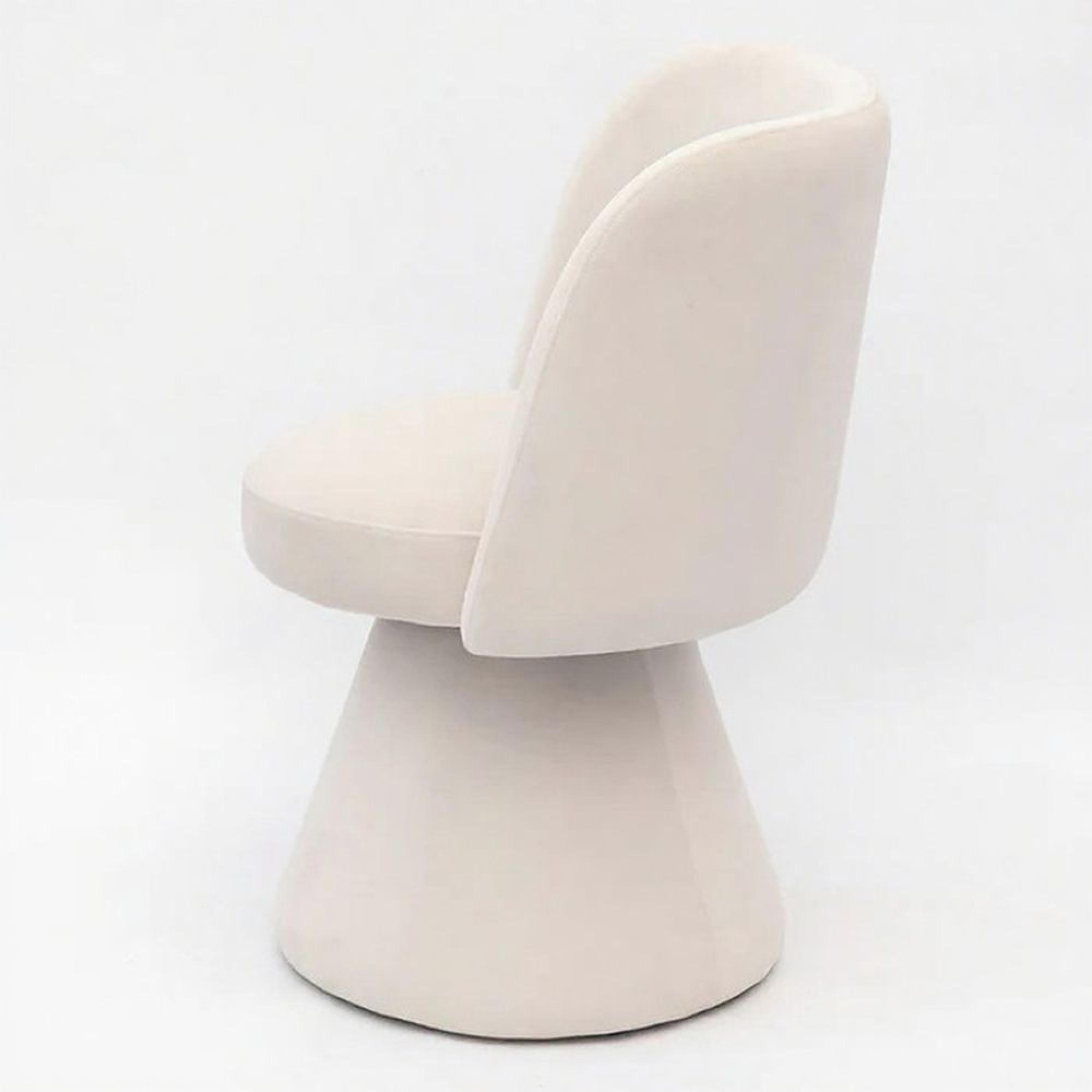 Pimlico Dining Chair - Swivel Tub - White Fabric
