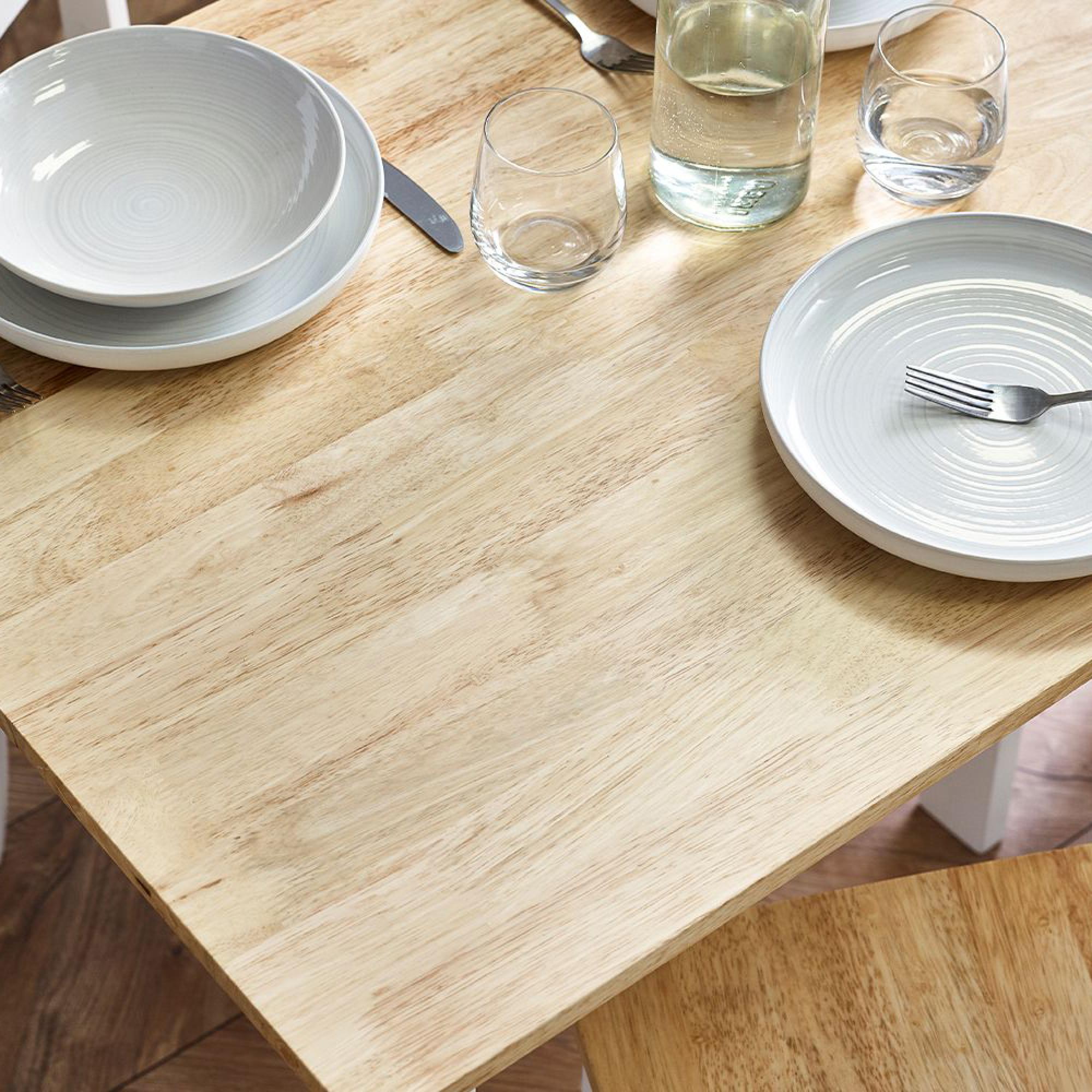 Linwood Dining Set - 114cm - 4 Seater - White Painted