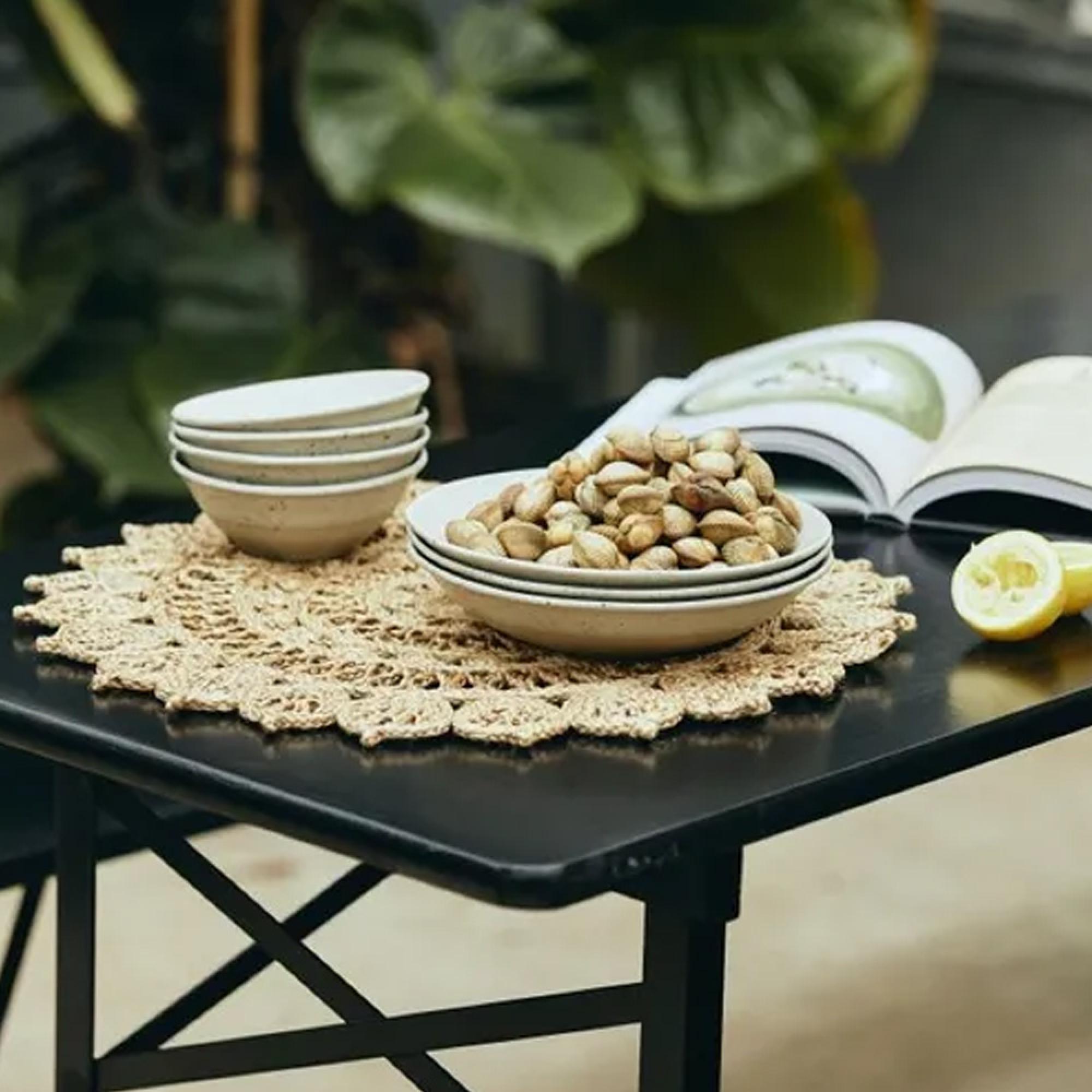 Dining Set - Large - 2 Benches - Black