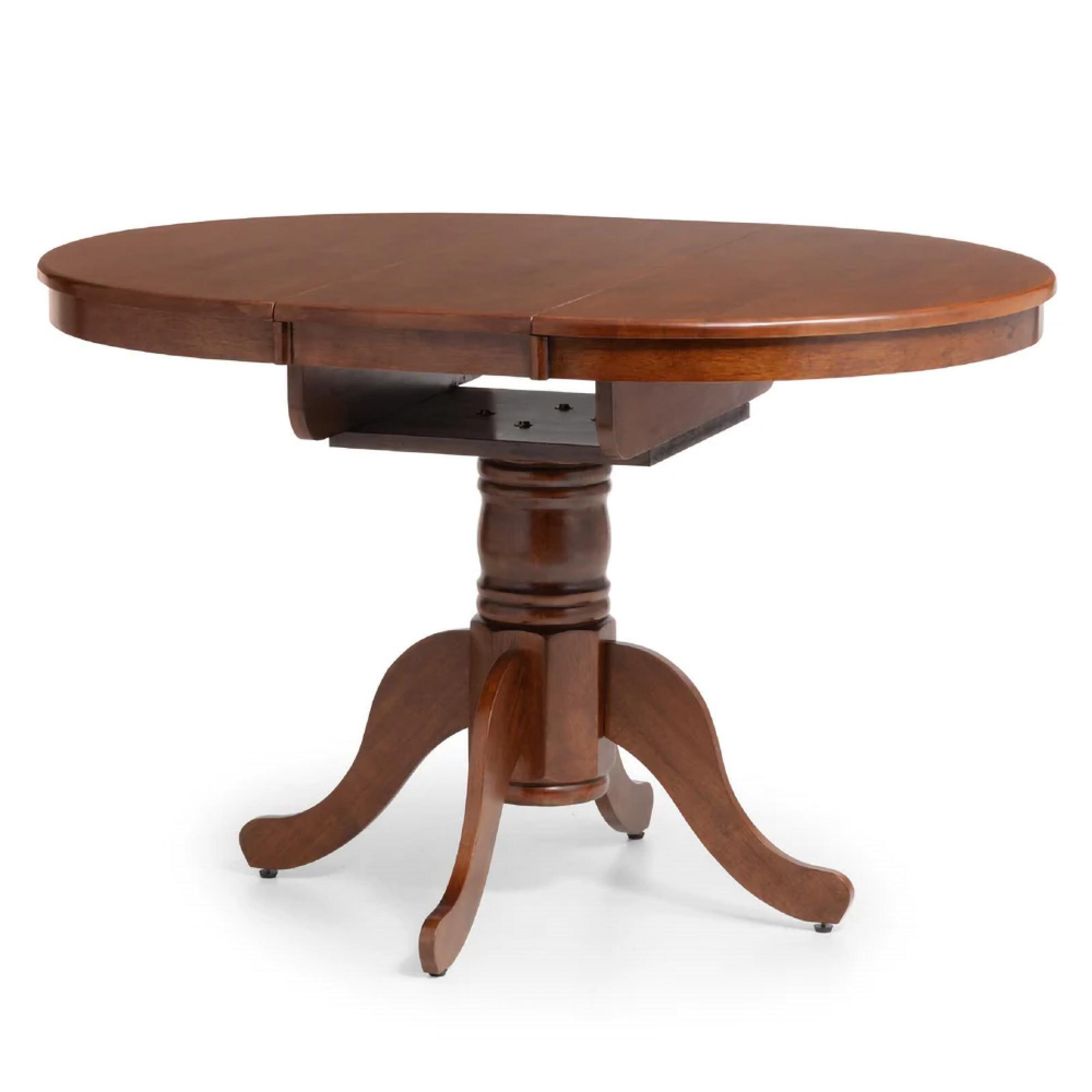 Canterbury Round Extending Dining Set - 2-4 Seater - 90cm-120cm - 4 Leather Chairs - Mahogany